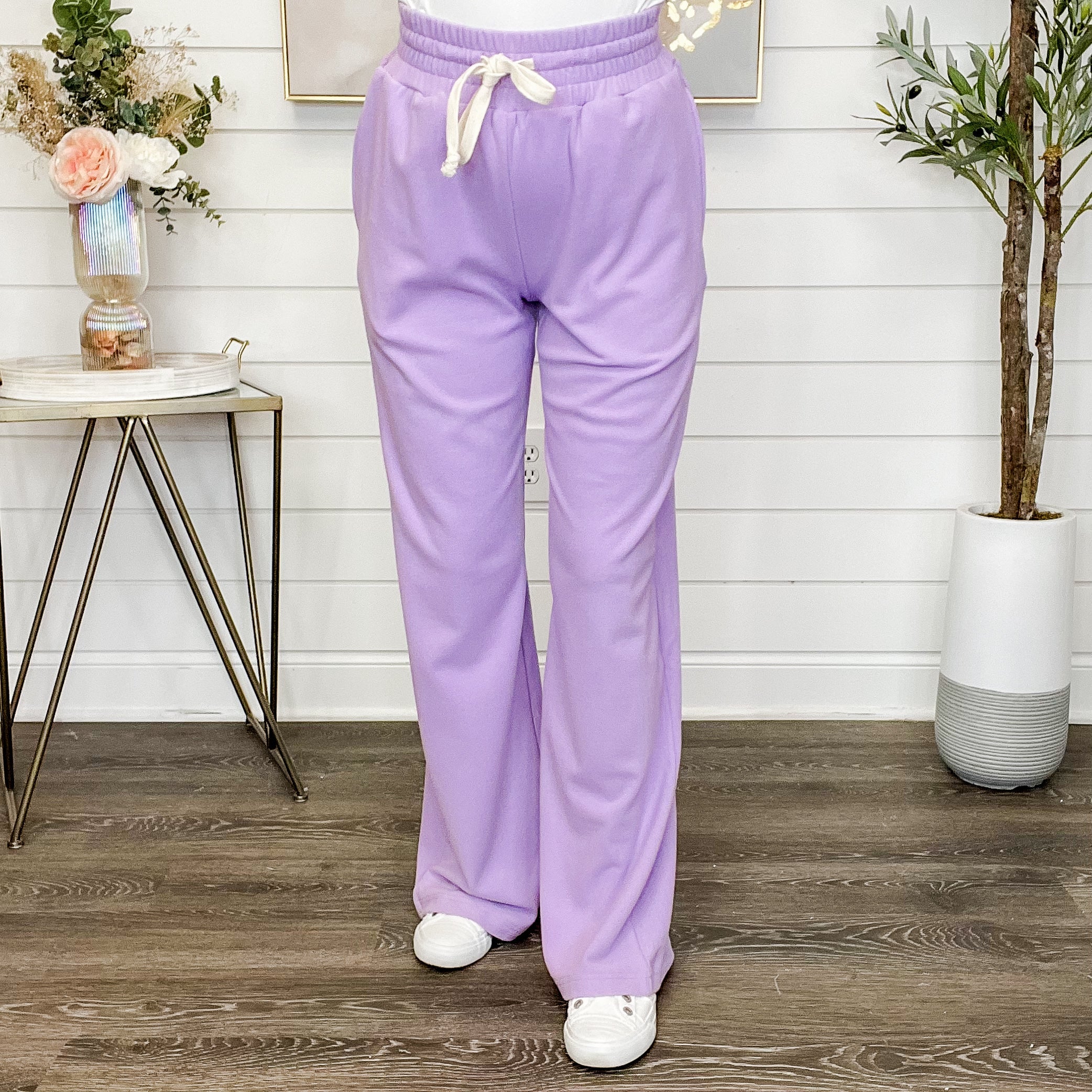 Ampersand Ave Right To Shine High-Rise Fleece Wide Leg Bottoms - 2 colors! - Image 3