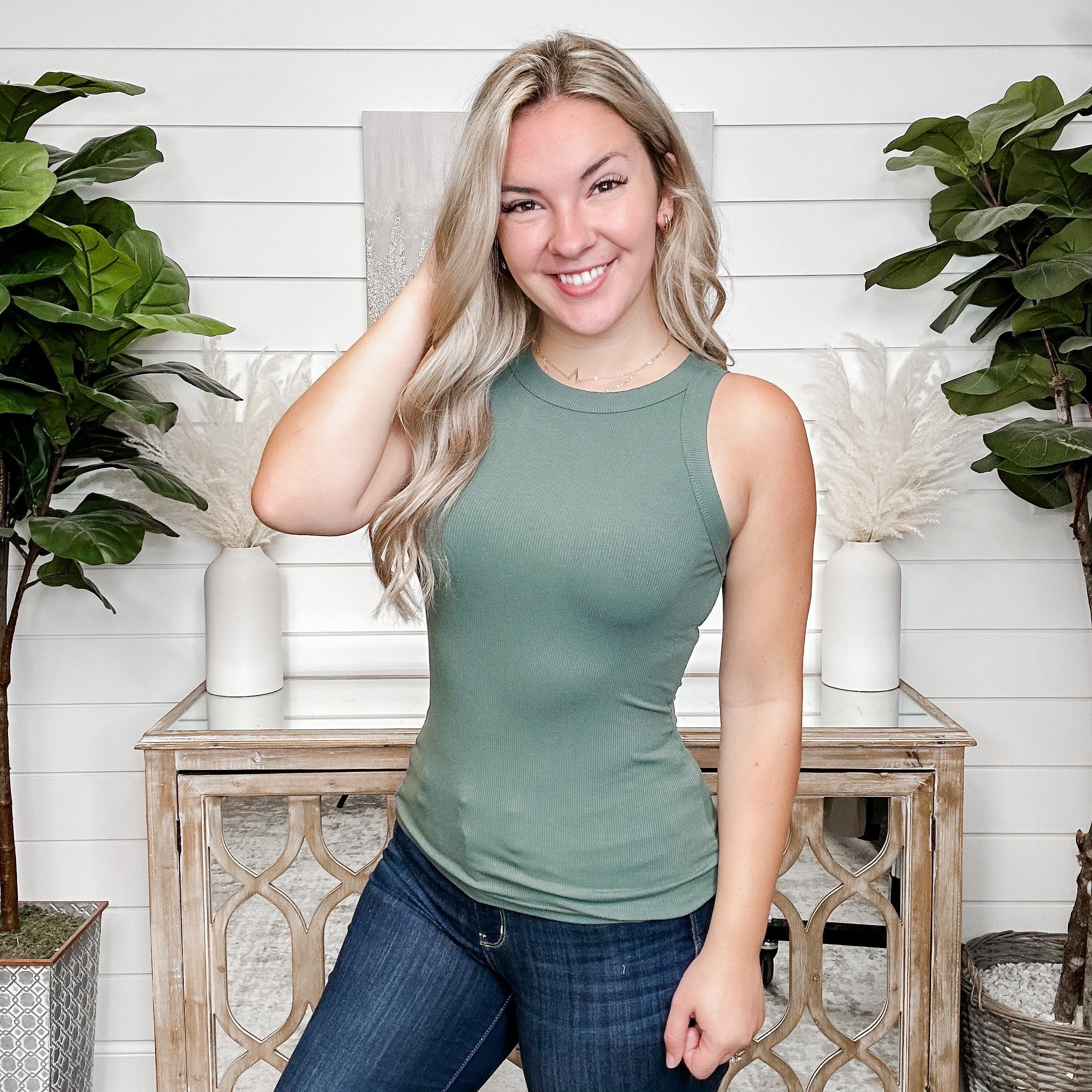 Basic Between Us Rayon Blend Ribbed Avery Mae Tank Top - 8 colors! - Image 3