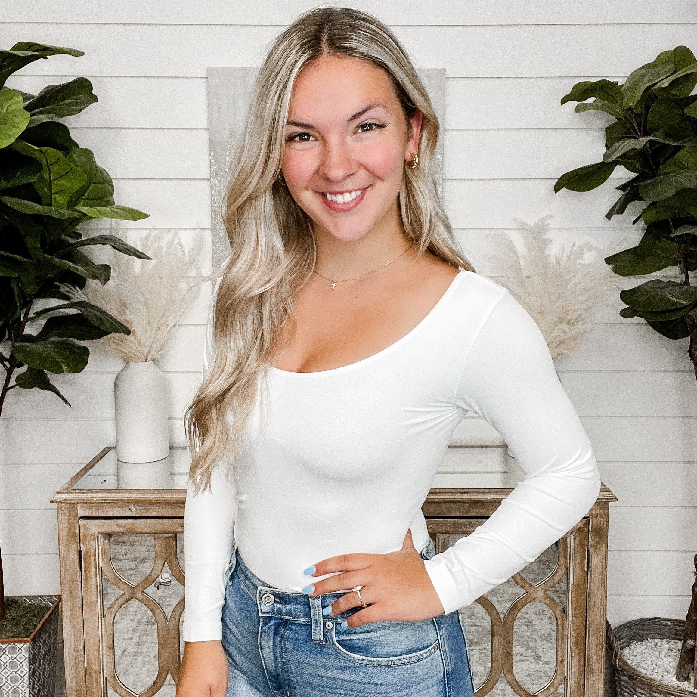 Basic Reversible V & Scoop Neck Long Sleeve Top - 6 colors! - Image 4