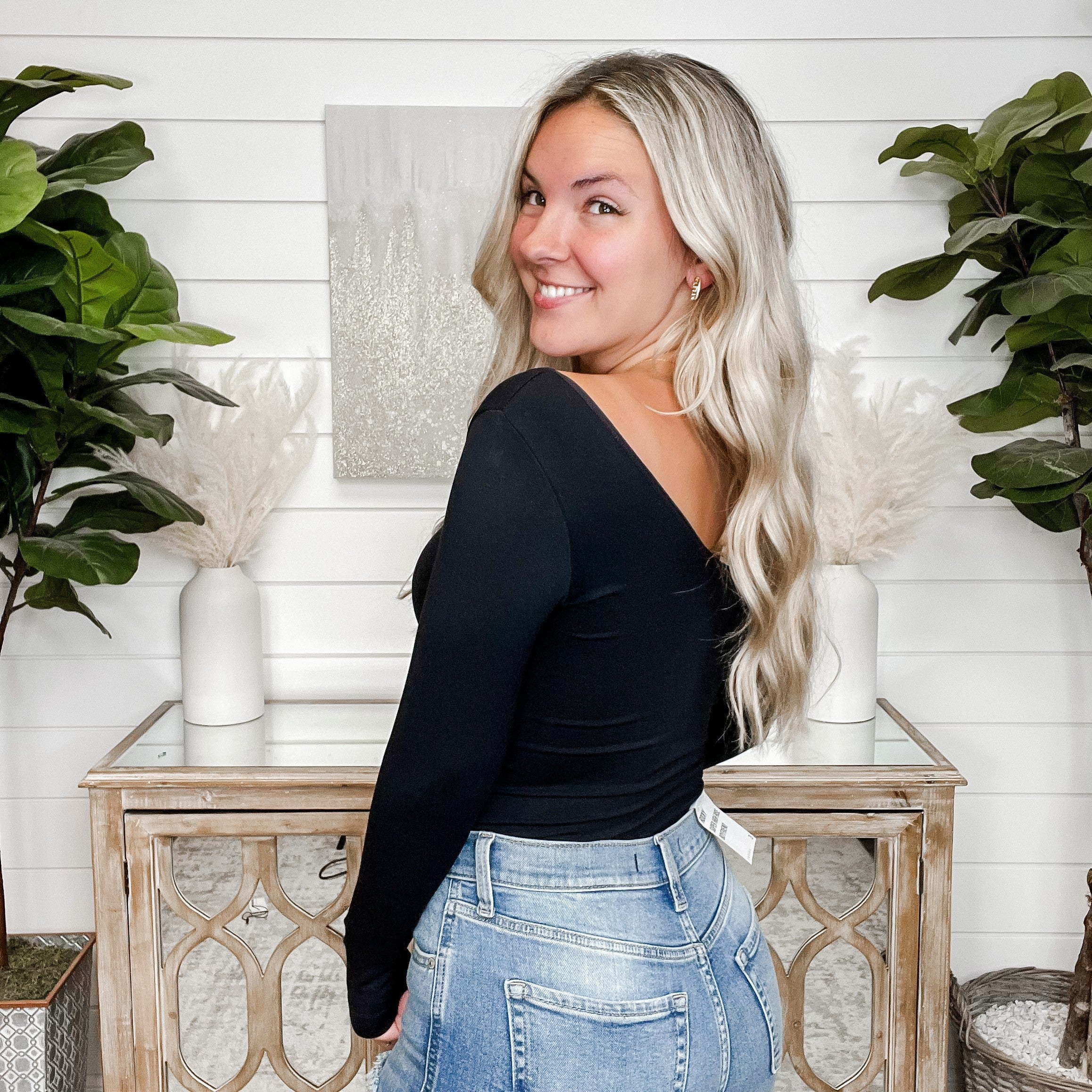 Basic Reversible V & Scoop Neck Long Sleeve Top - 6 colors! - Image 9