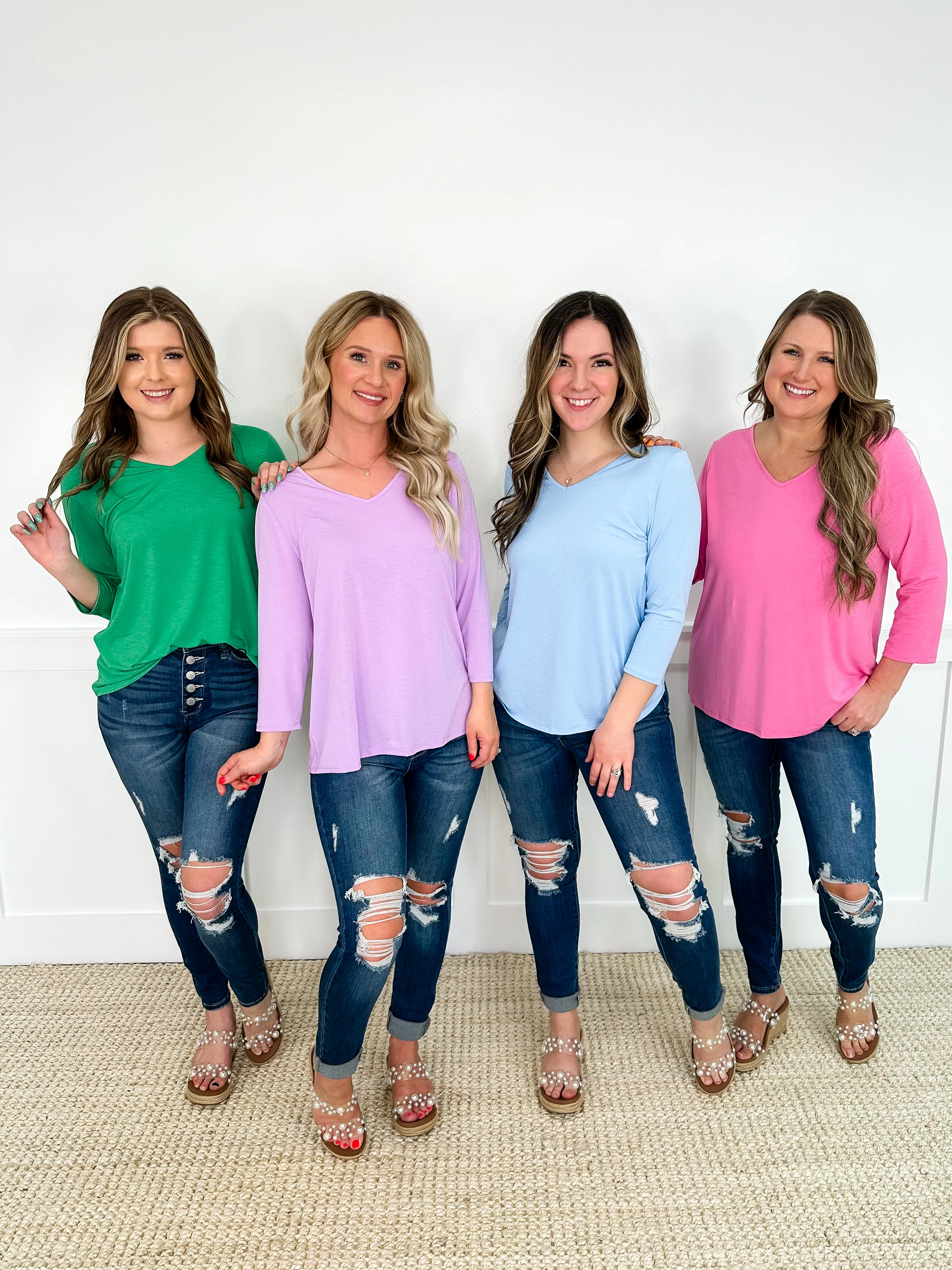 Dear Scarlett All the Feelings Wrinkle-Free 3/4 Sleeve Top - 8 colors! - Image 4