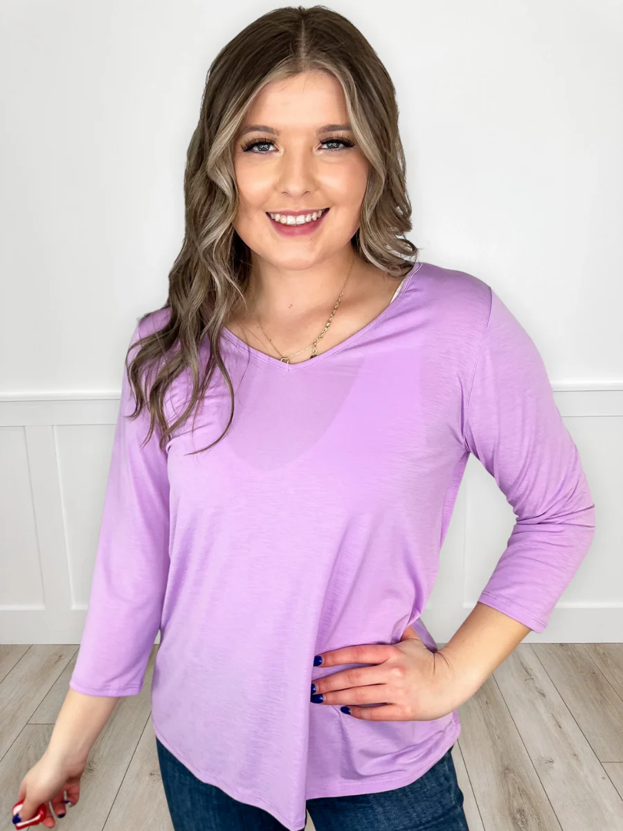 Dear Scarlett All the Feelings Wrinkle-Free 3/4 Sleeve Top - 8 colors! - Image 5