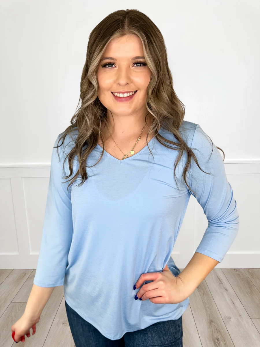 Dear Scarlett All the Feelings Wrinkle-Free 3/4 Sleeve Top - 8 colors! - Image 6