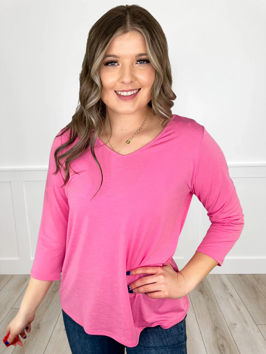 Dear Scarlett All the Feelings Wrinkle-Free 3/4 Sleeve Top - 8 colors! - Image 7