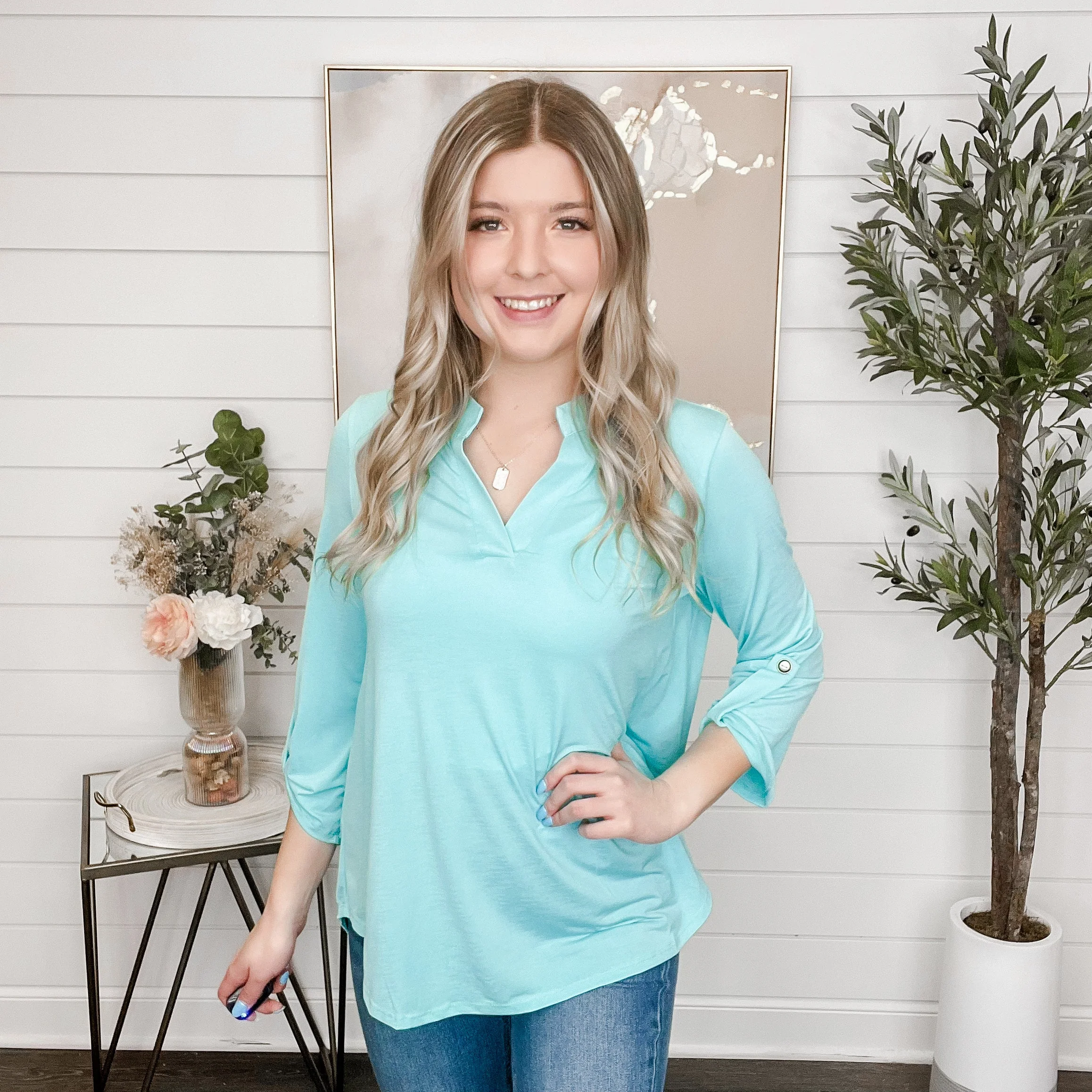 Dear Scarlett Love Like Crazy Wrinkle-Free Three Quarter Sleeve Gabby Top - 10 colors! - Image 7