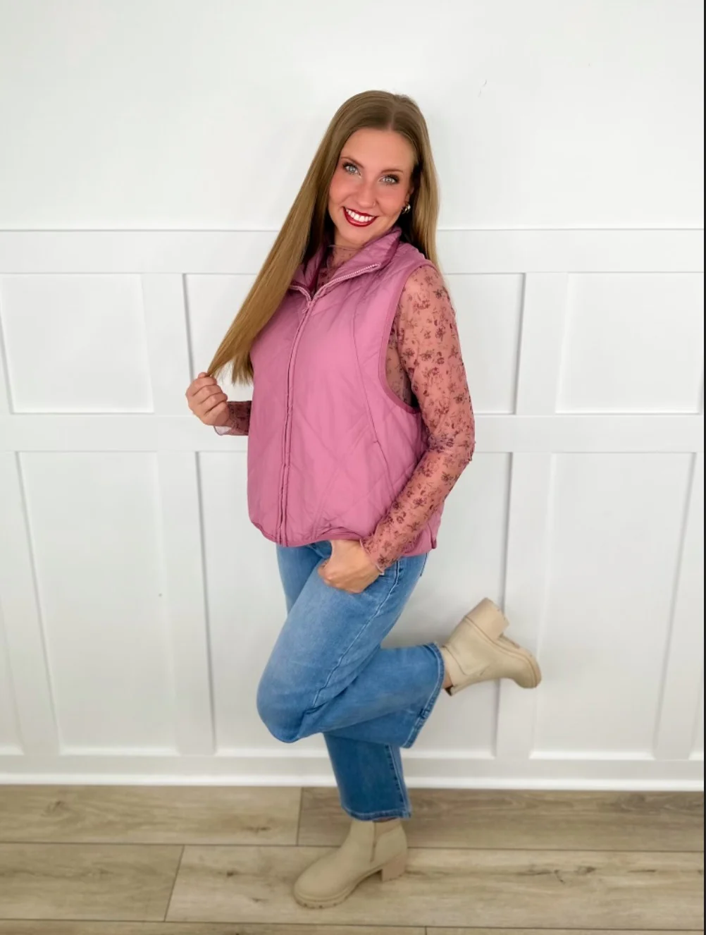 Feel the Warmth Quilted Rose Avery Mae Vest - Image 4