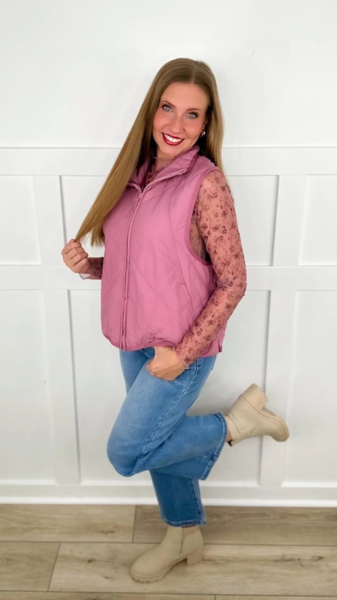 Feel the Warmth Quilted Rose Avery Mae Vest - Image 5