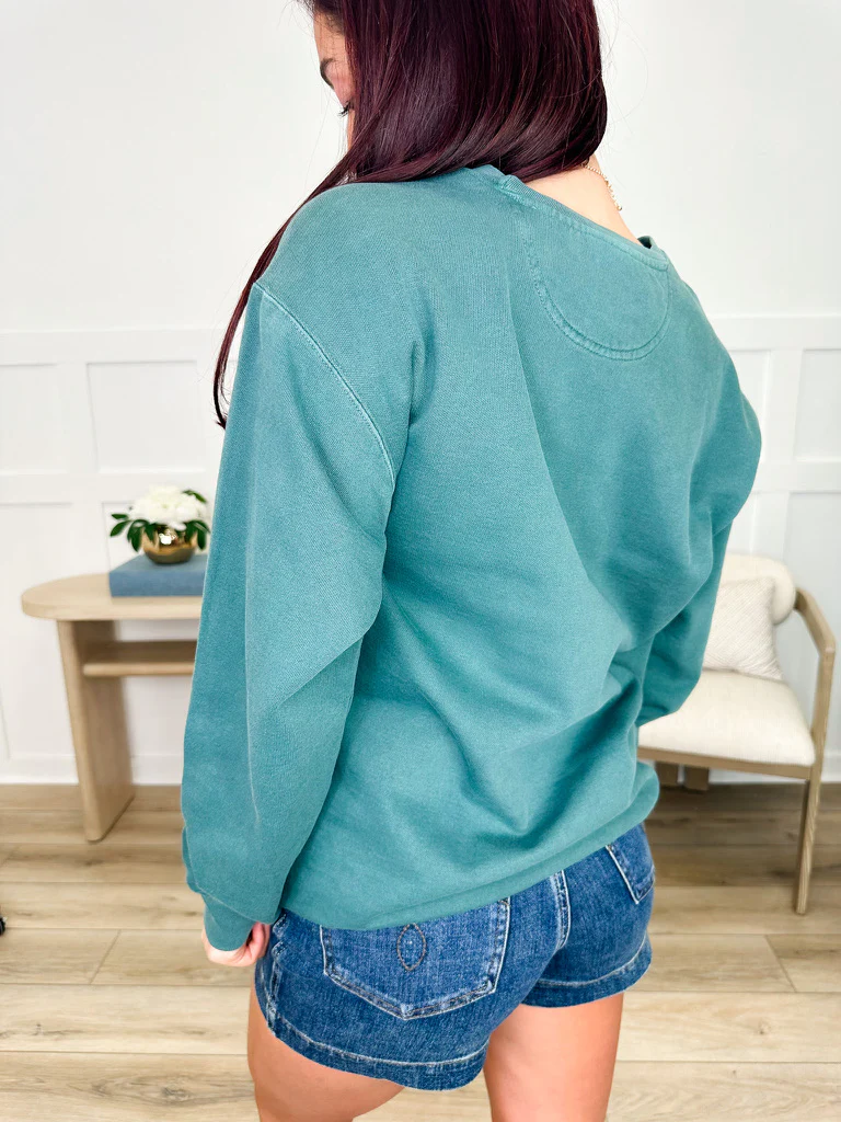 Happy Go Lucky Cotton Blend Green Avery Mae Graphic Top - 2 options - Image 4