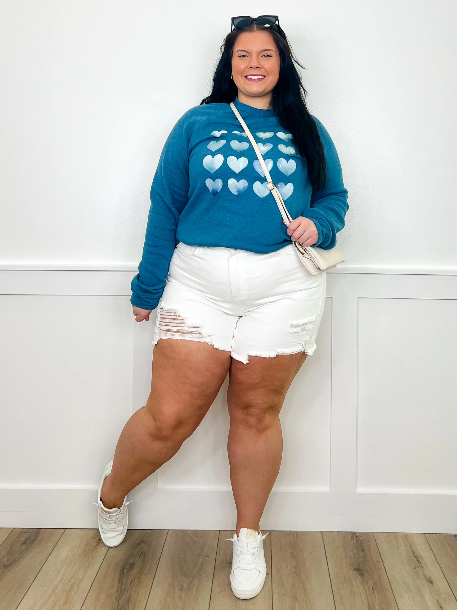 Judy Blue Amber High-Rise Denim Shorts – White (Rigid Magic, Distressed) - Image 14