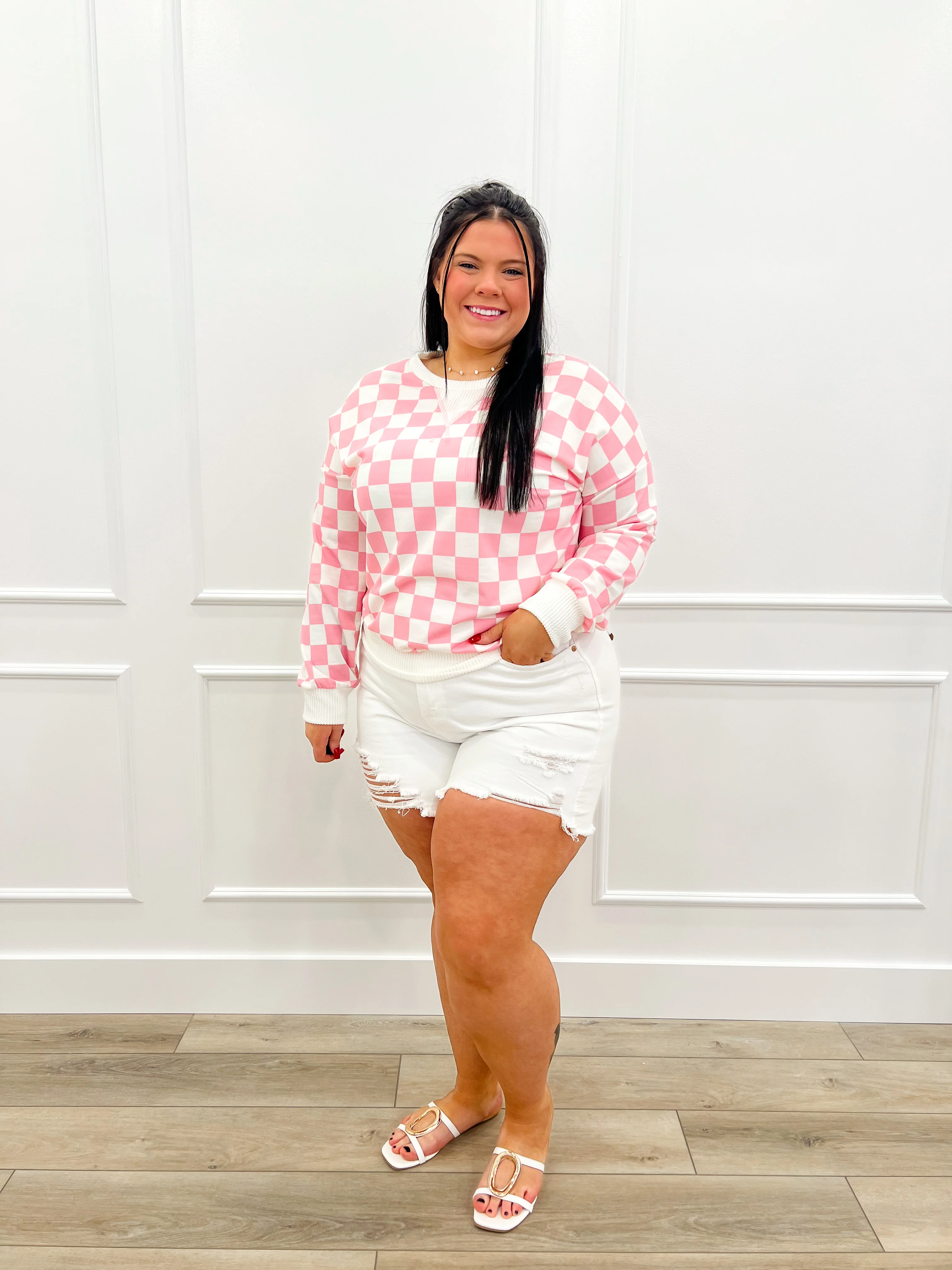 Judy Blue Amber High-Rise Denim Shorts – White (Rigid Magic, Distressed) - Image 26