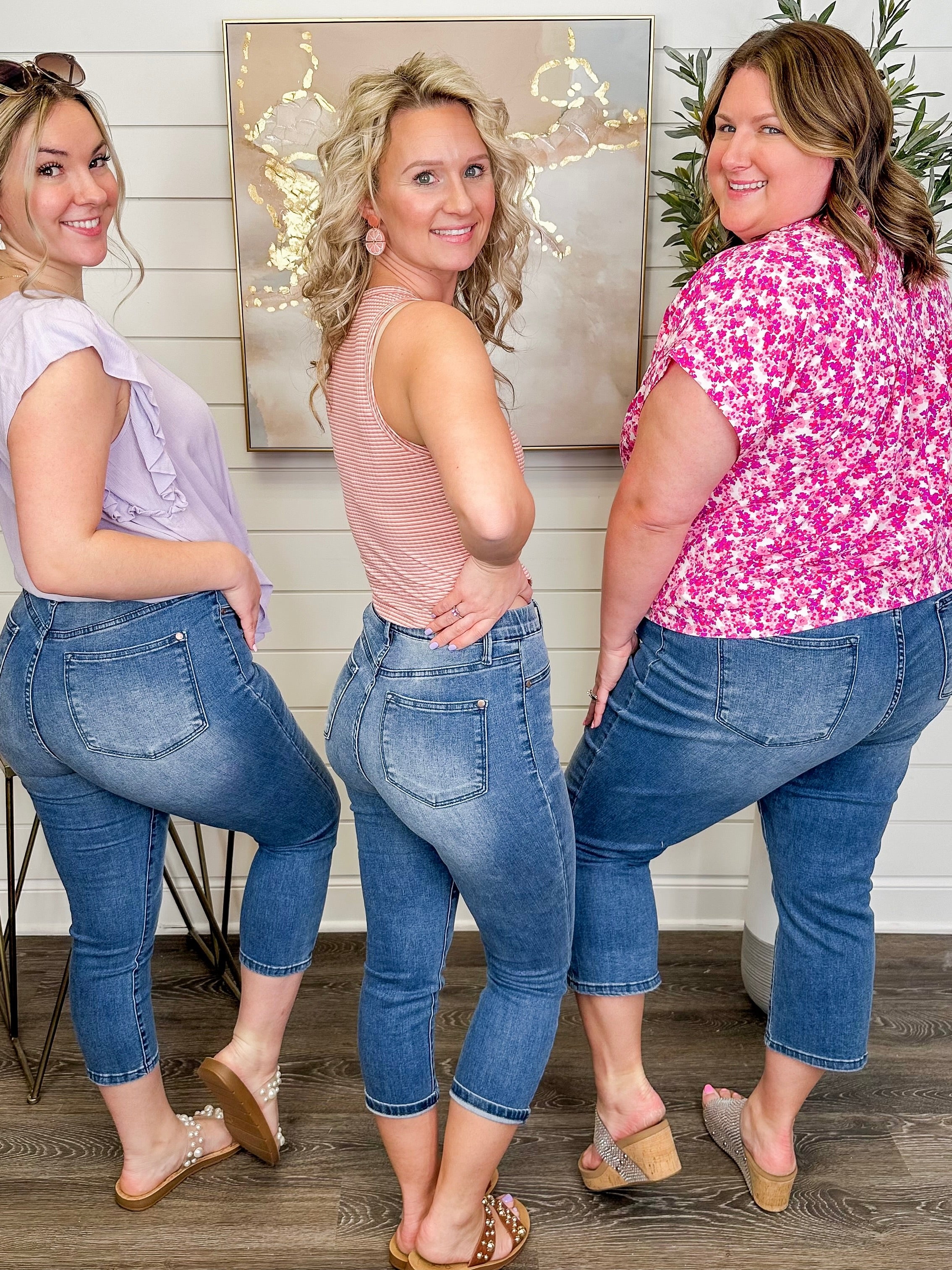 Judy Blue Elle High-Rise Capris - Medium Wash (Pull On, Moisture Control, Non-Distressed) - Image 5