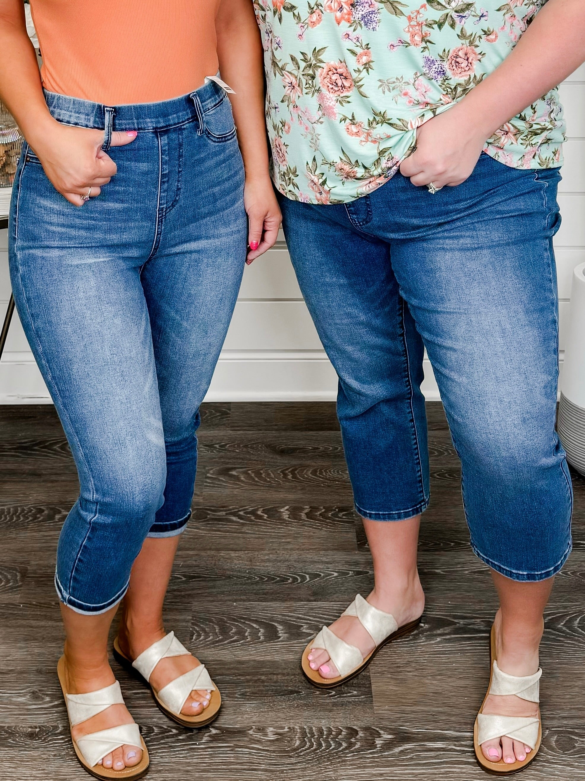 Judy Blue Elle High-Rise Capris - Medium Wash (Pull On, Moisture Control, Non-Distressed) - Image 8