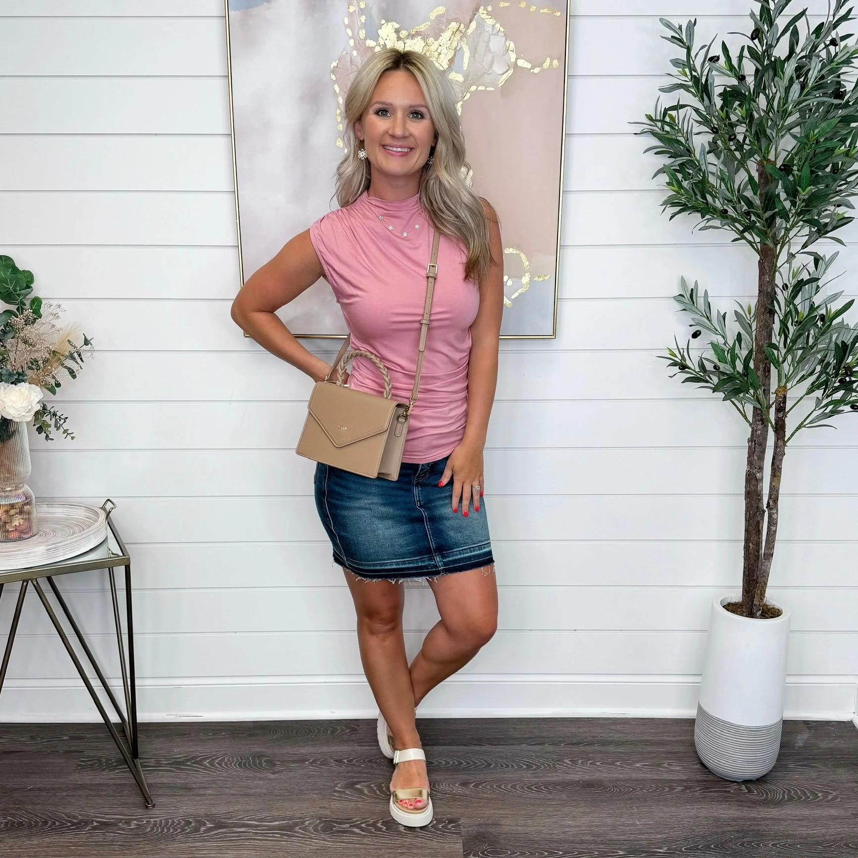 Judy Blue Khloe Tummy Control High-Rise Dark Wash Skirt - Image 4