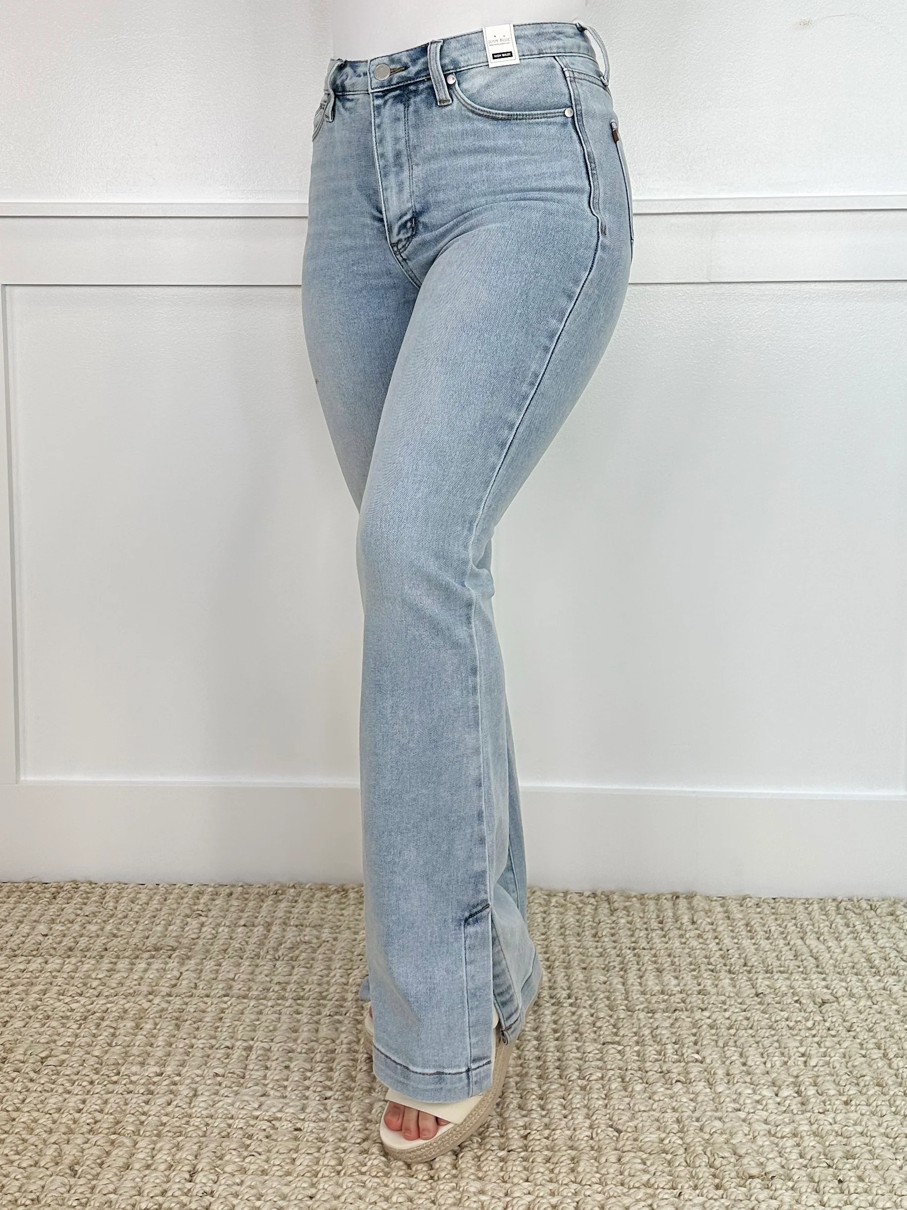 Judy Blue Miranda Tummy Control High-Rise Slim Bootcut Light Wash Jeans - Image 3