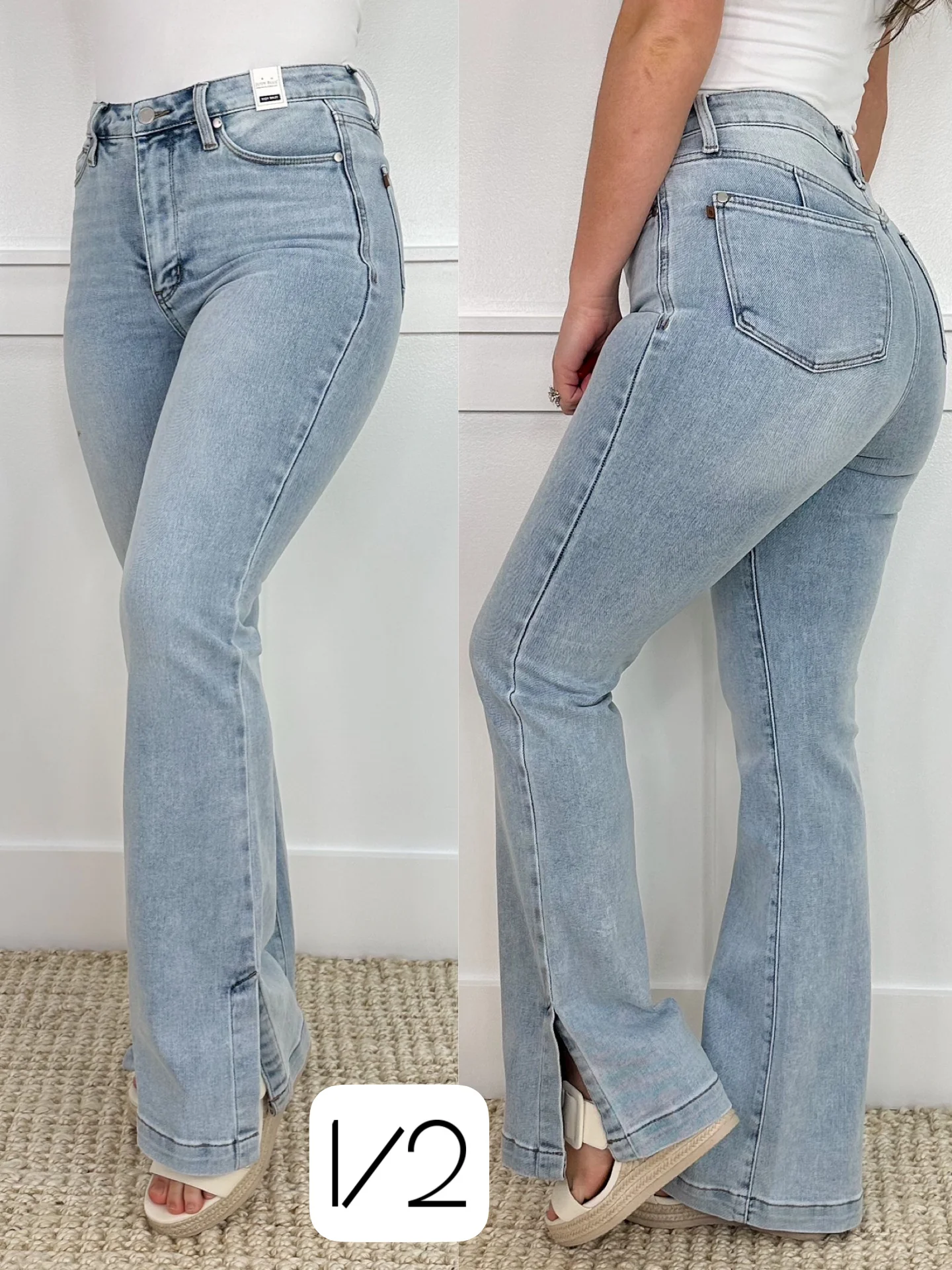 Judy Blue Miranda Tummy Control High-Rise Slim Bootcut Light Wash Jeans - Image 5