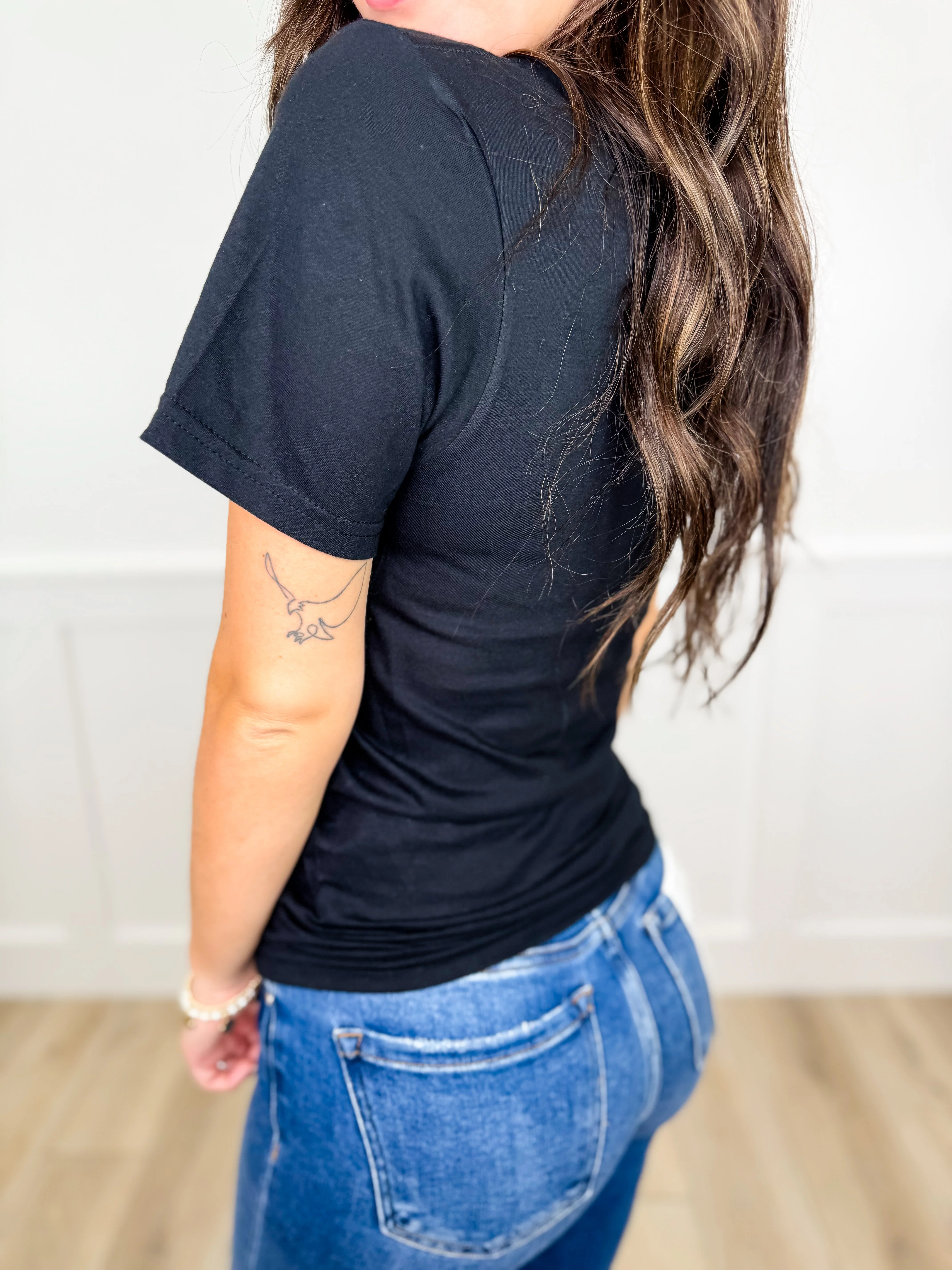 Lemon Drop Social Club Cotton Short Sleeve Black Avery Mae Graphic Tee Shirt (Gildan) - Image 3