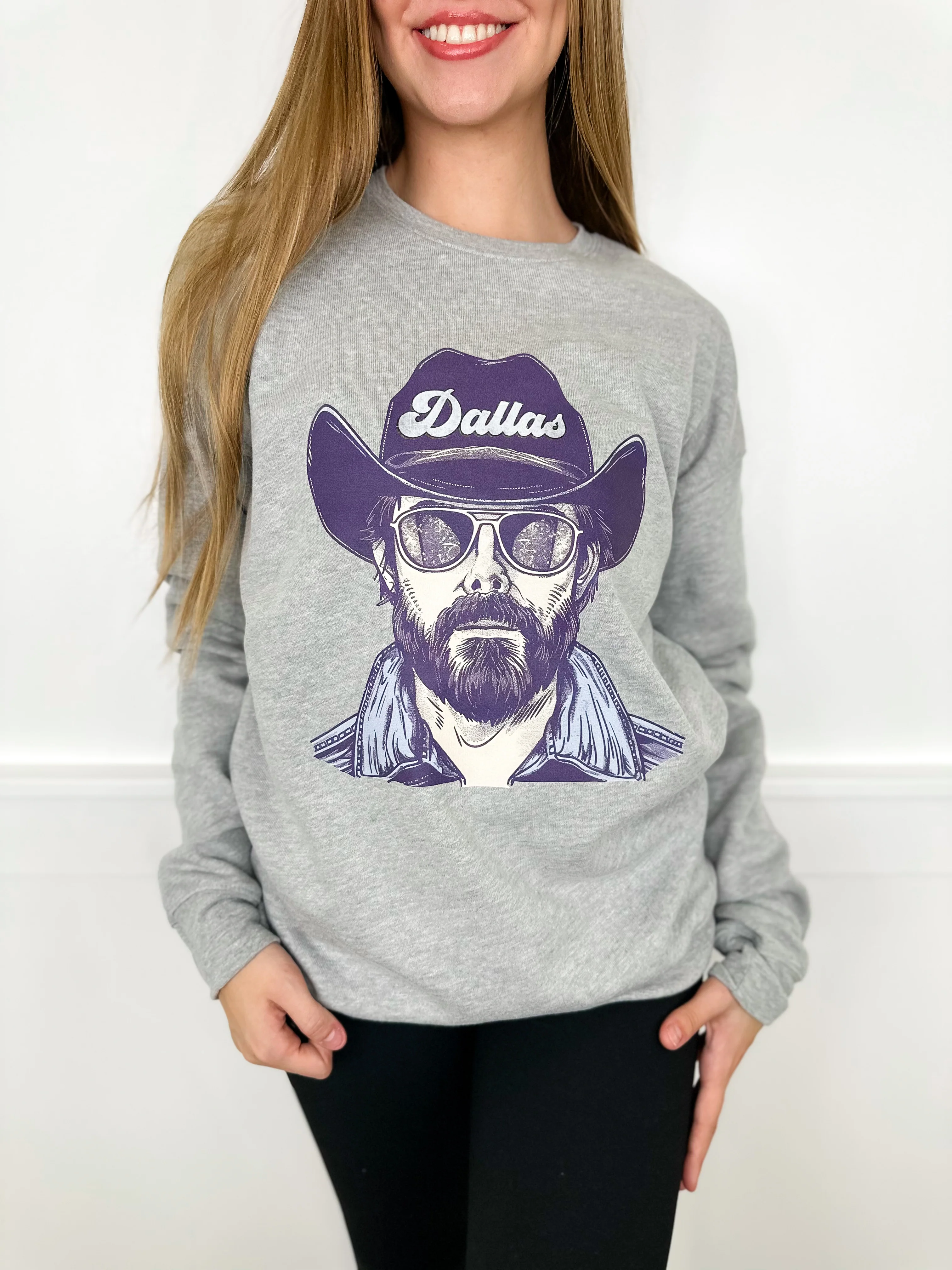 Game Day Gear Cotton Blend Long Sleeve Grey Avery Mae Graphic Crewneck Sweatshirt - Multiple Options (Bella+Canvas) - Image 11