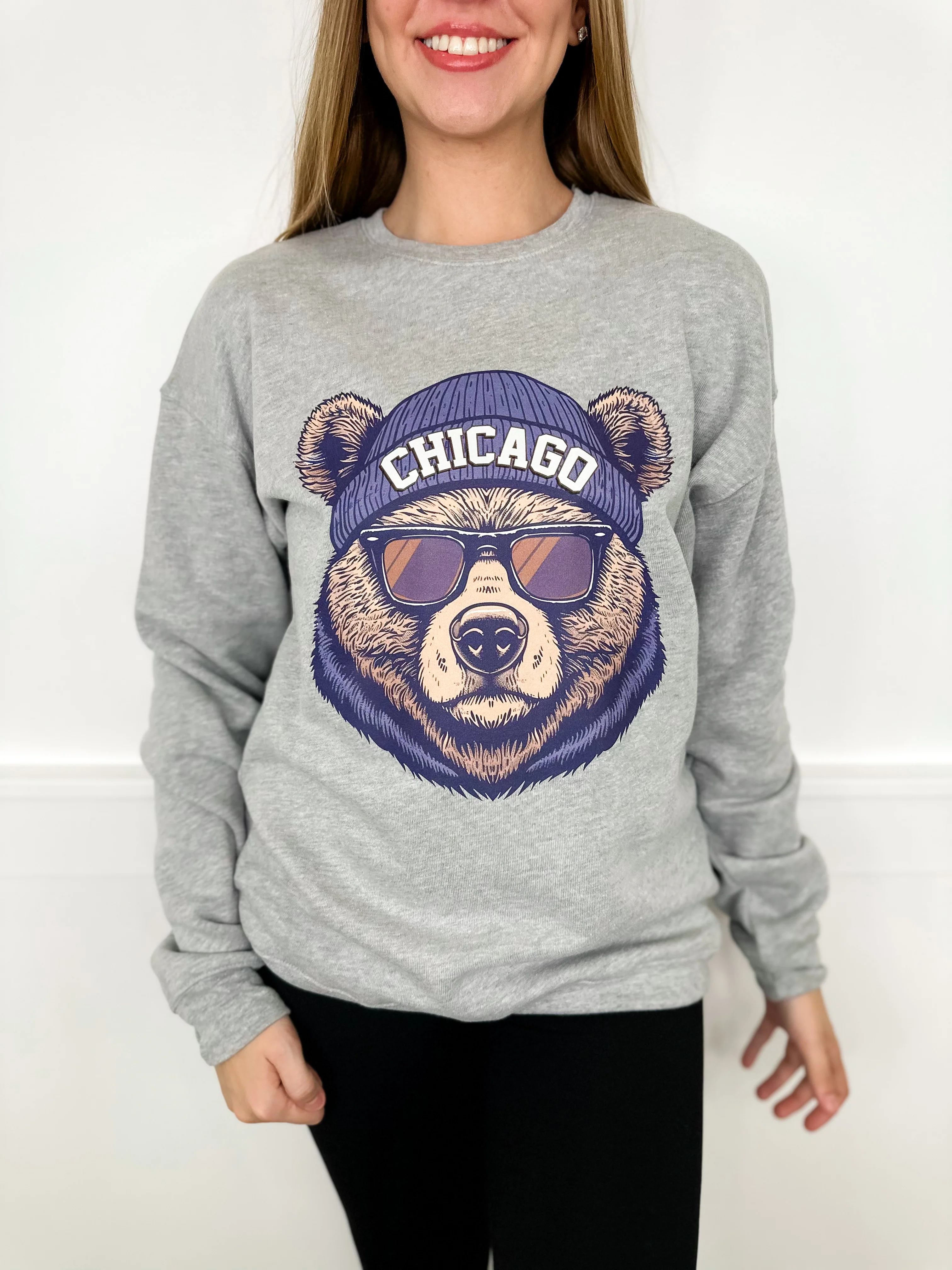 Game Day Gear Cotton Blend Long Sleeve Grey Avery Mae Graphic Crewneck Sweatshirt - Multiple Options (Bella+Canvas) - Image 14