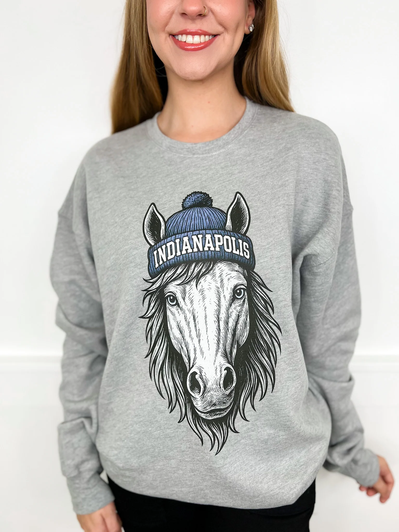 Game Day Gear Cotton Blend Long Sleeve Grey Avery Mae Graphic Crewneck Sweatshirt - Multiple Options (Bella+Canvas) - Image 16