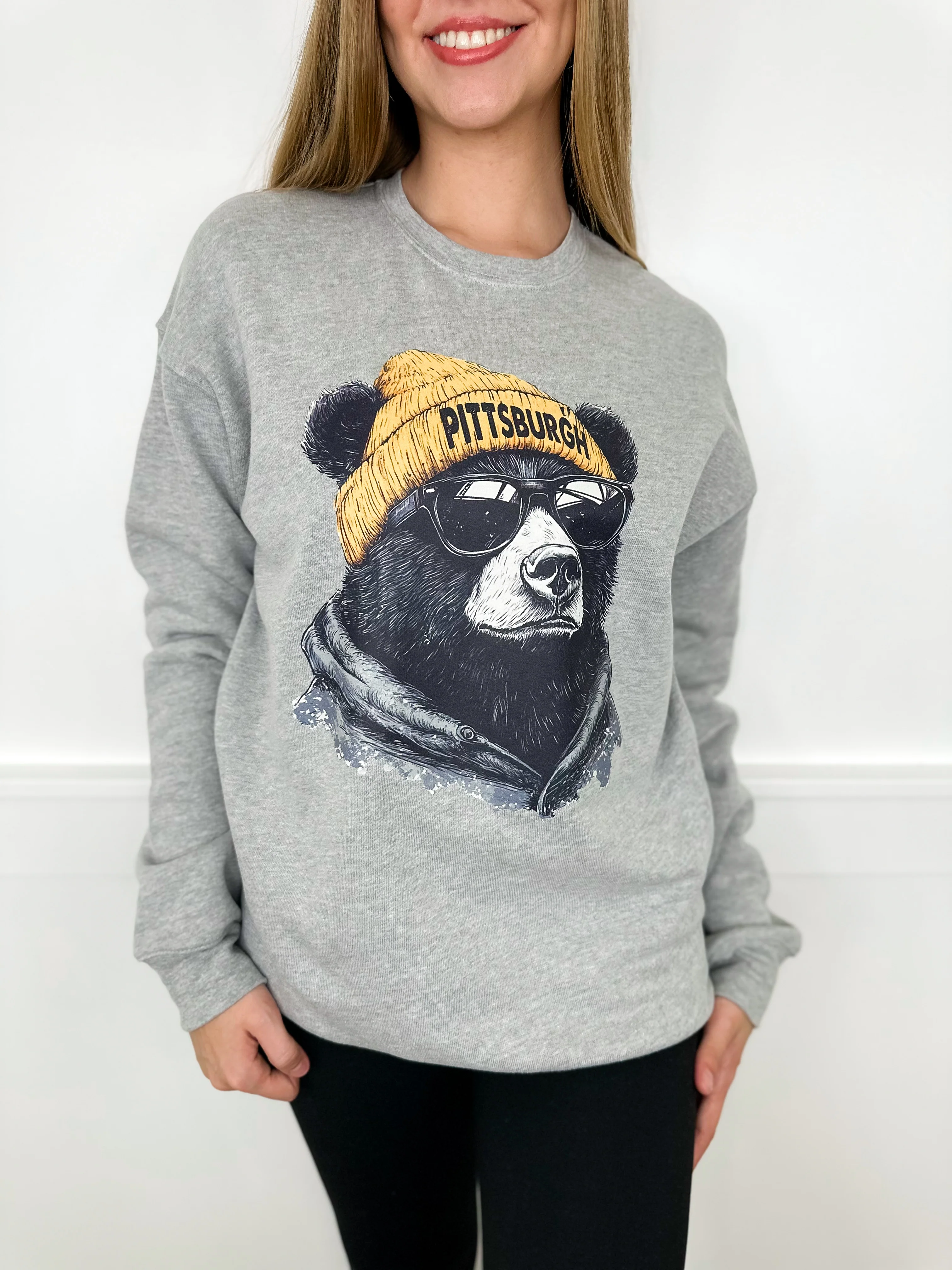 Game Day Gear Cotton Blend Long Sleeve Grey Avery Mae Graphic Crewneck Sweatshirt - Multiple Options (Bella+Canvas) - Image 17