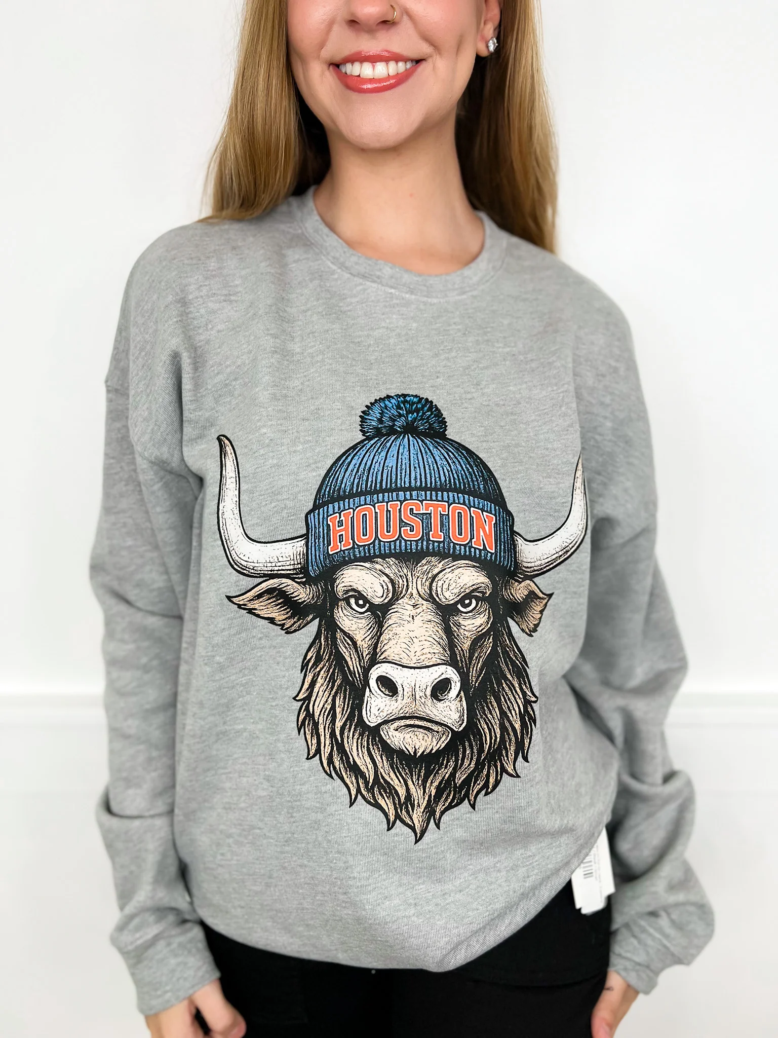 Game Day Gear Cotton Blend Long Sleeve Grey Avery Mae Graphic Crewneck Sweatshirt - Multiple Options (Bella+Canvas) - Image 18