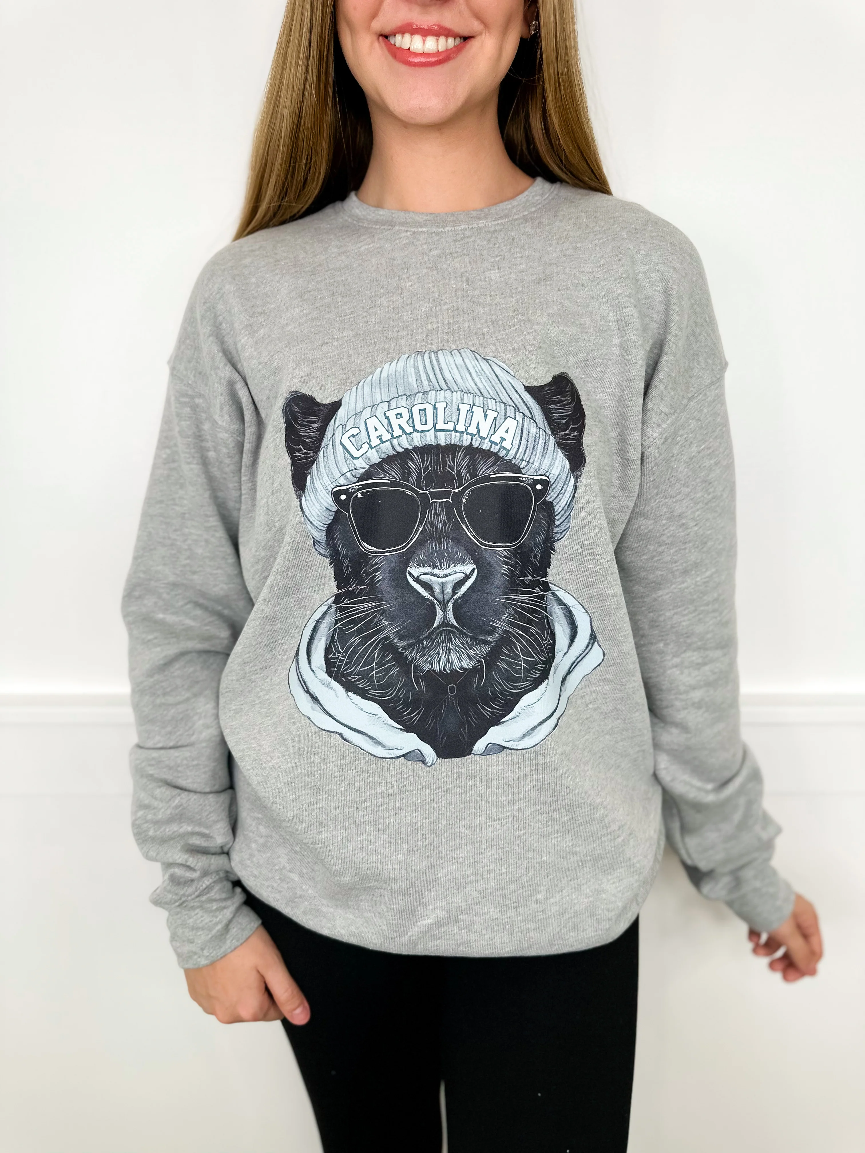 Game Day Gear Cotton Blend Long Sleeve Grey Avery Mae Graphic Crewneck Sweatshirt - Multiple Options (Bella+Canvas) - Image 19