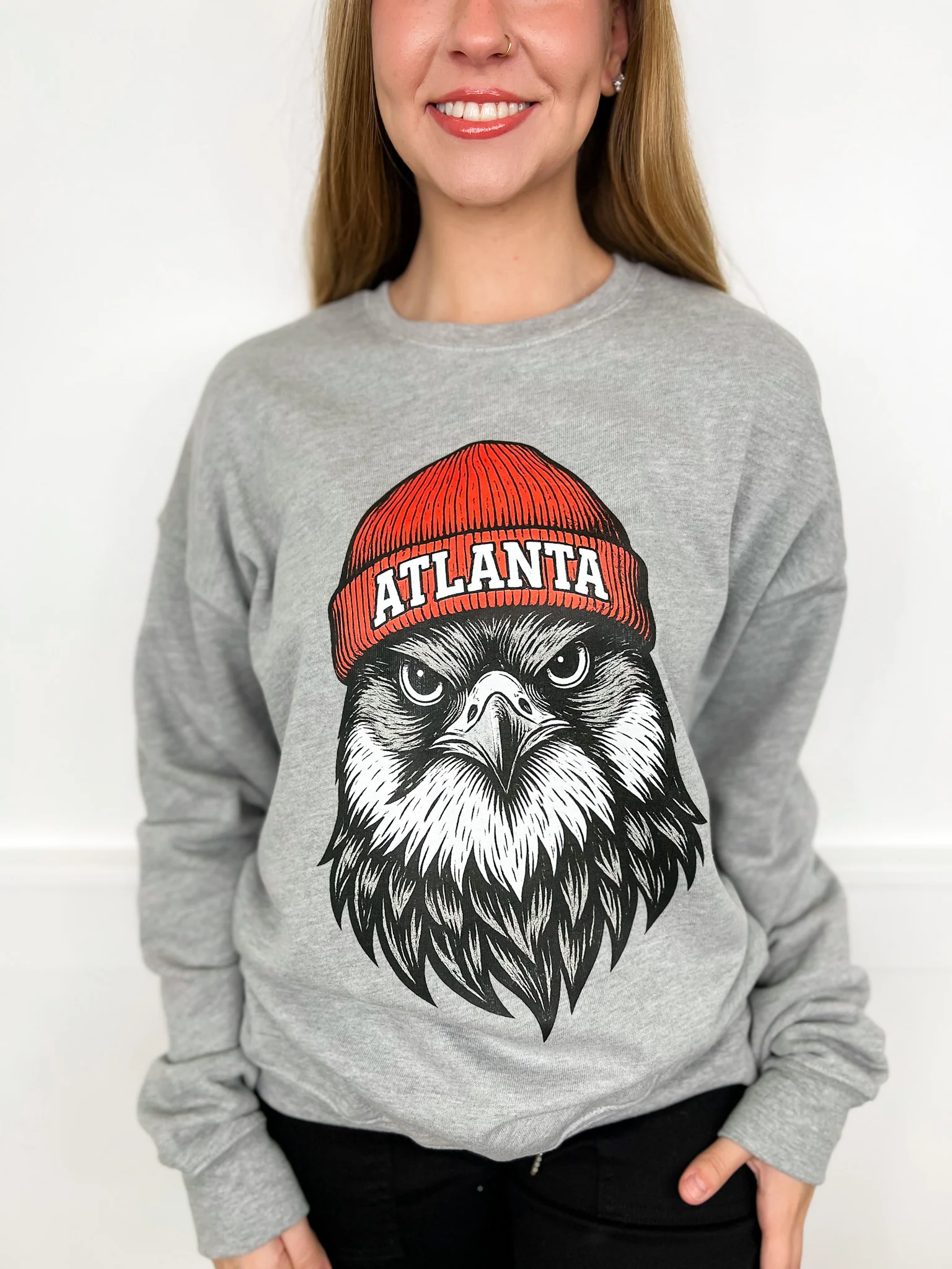 Game Day Gear Cotton Blend Long Sleeve Grey Avery Mae Graphic Crewneck Sweatshirt - Multiple Options (Bella+Canvas) - Image 20