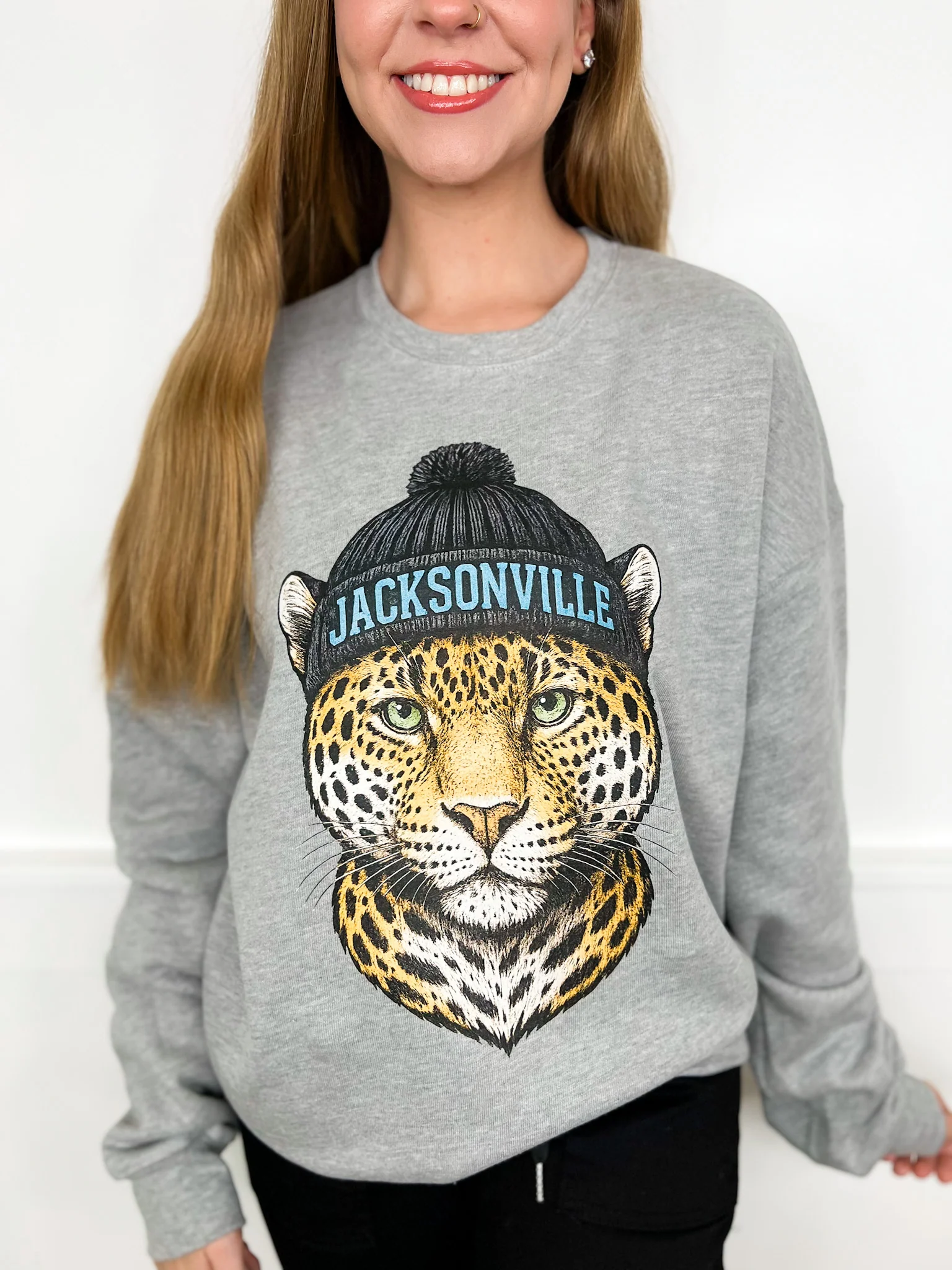 Game Day Gear Cotton Blend Long Sleeve Grey Avery Mae Graphic Crewneck Sweatshirt - Multiple Options (Bella+Canvas) - Image 21