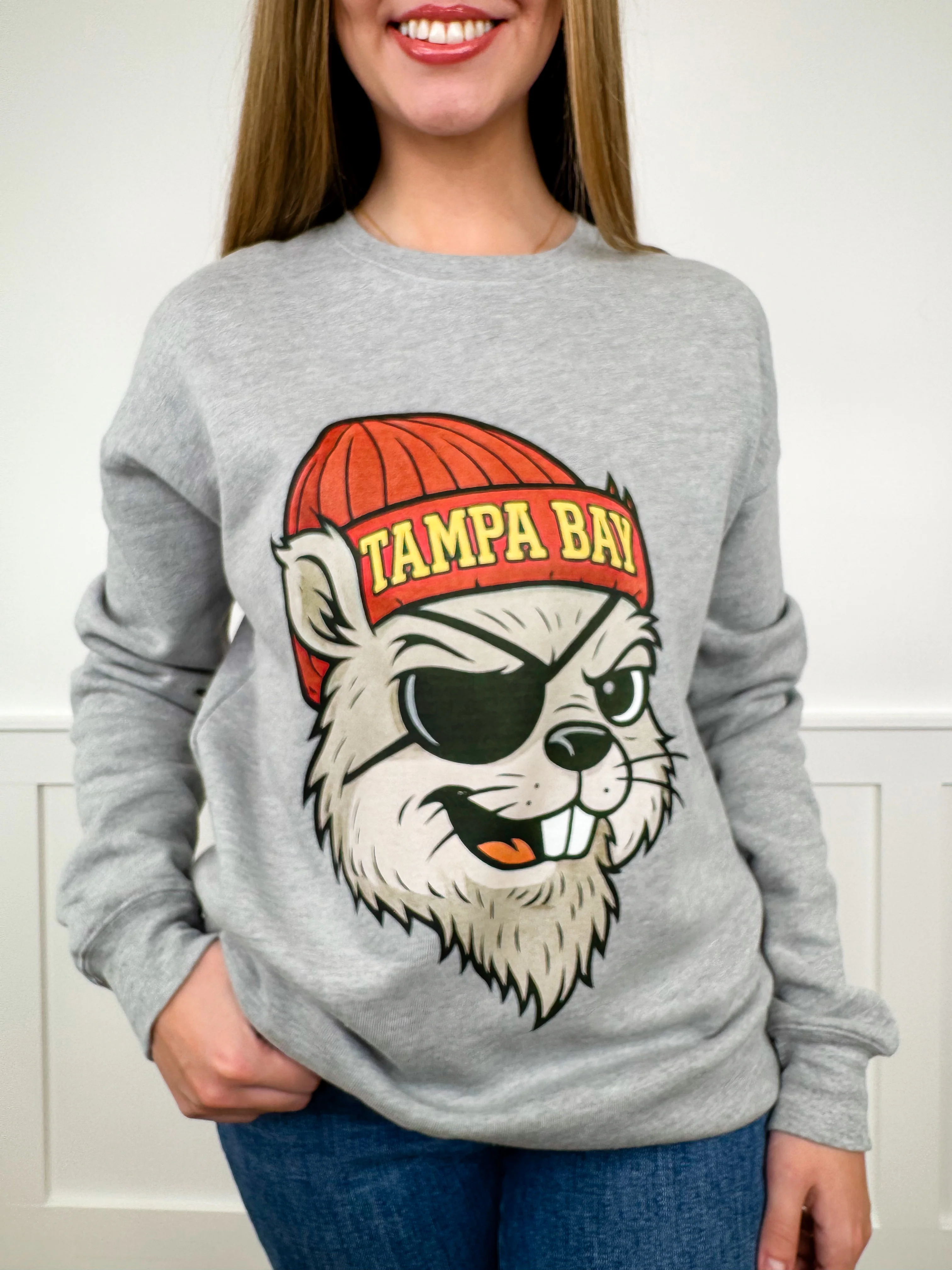 Game Day Gear Cotton Blend Long Sleeve Grey Avery Mae Graphic Crewneck Sweatshirt - Multiple Options (Bella+Canvas) - Image 24