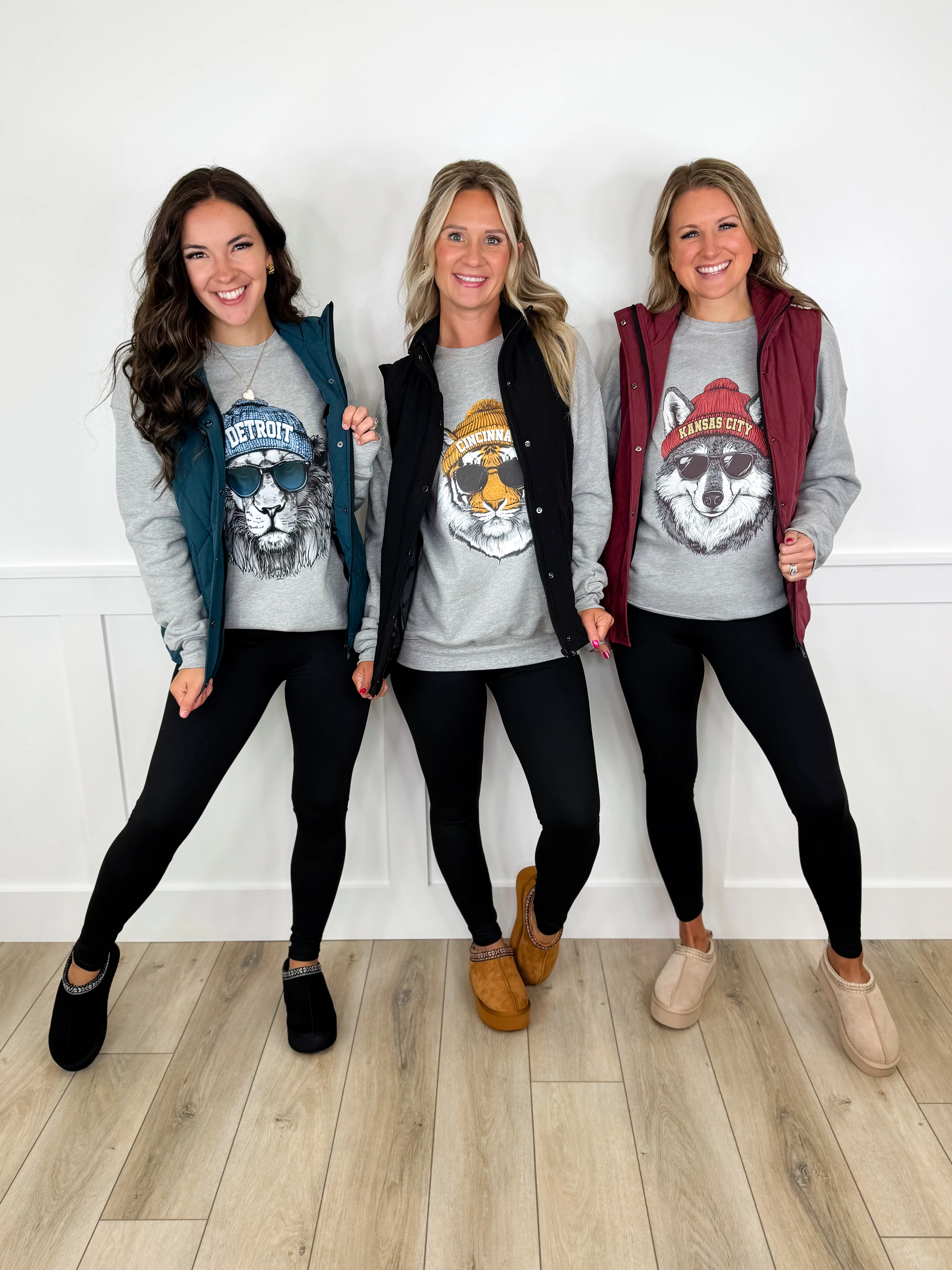 Game Day Gear Cotton Blend Long Sleeve Grey Avery Mae Graphic Crewneck Sweatshirt - Multiple Options (Bella+Canvas) - Image 25
