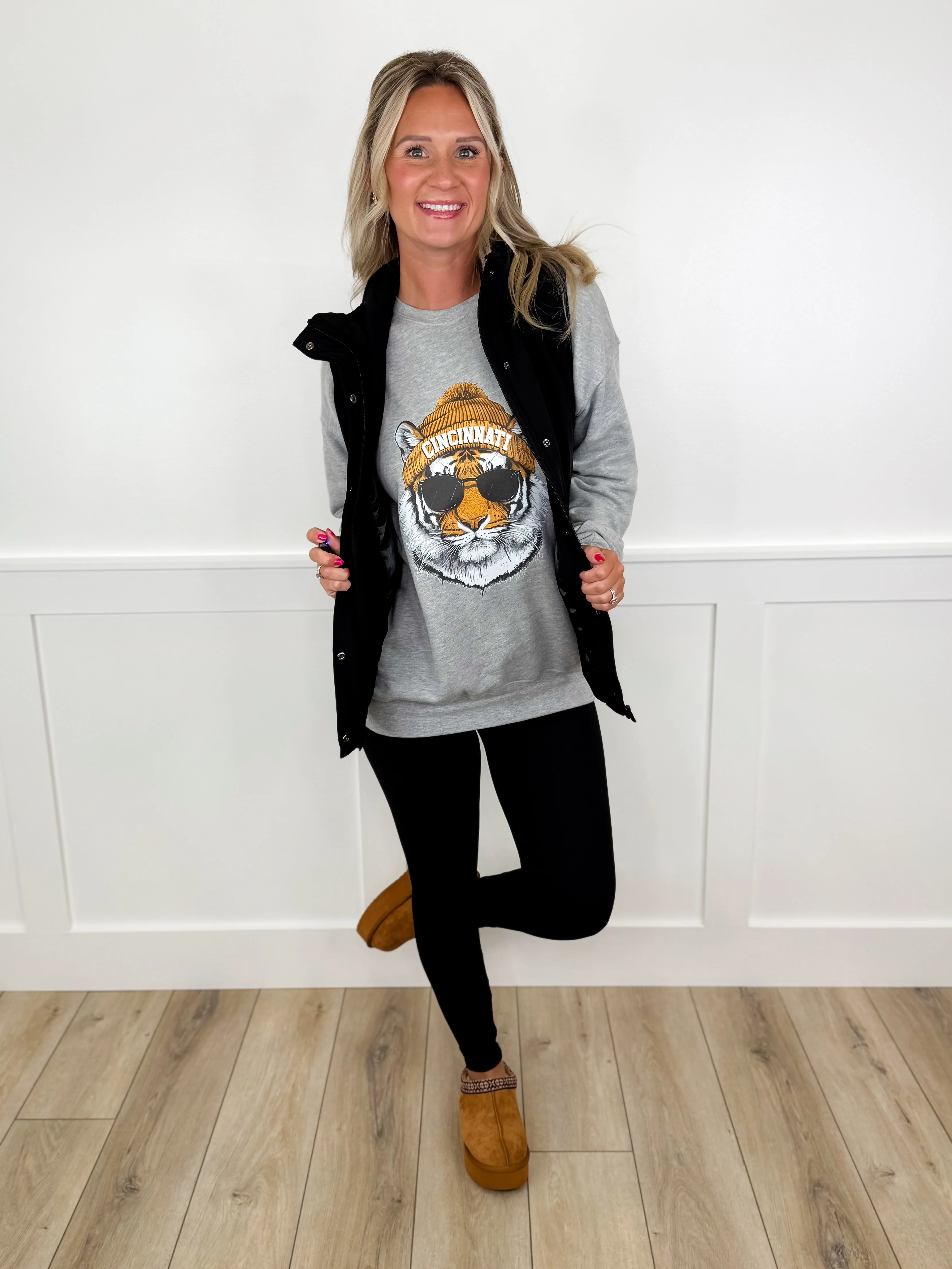 Game Day Gear Cotton Blend Long Sleeve Grey Avery Mae Graphic Crewneck Sweatshirt - Multiple Options (Bella+Canvas) - Image 28