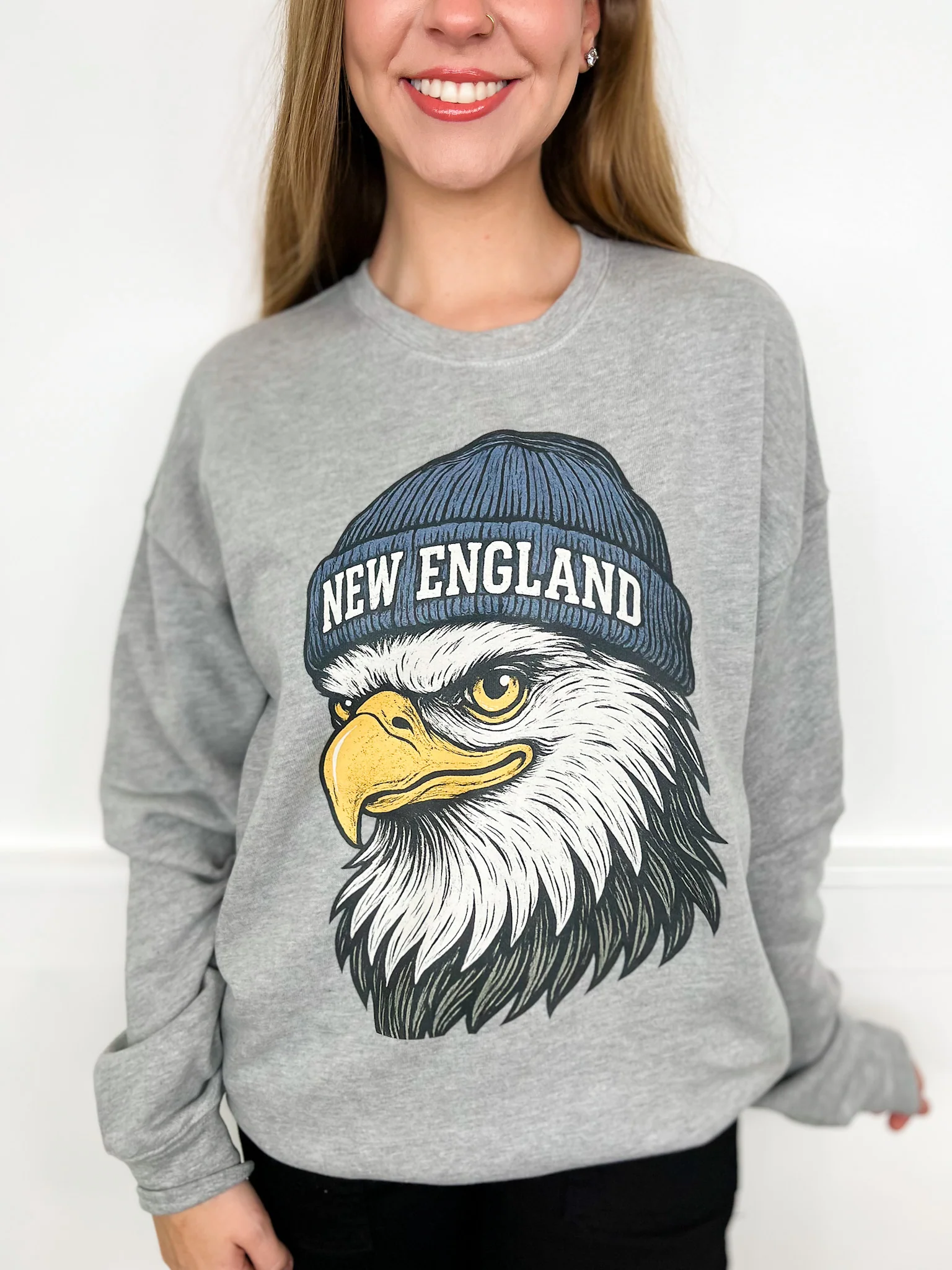 Game Day Gear Cotton Blend Long Sleeve Grey Avery Mae Graphic Crewneck Sweatshirt - Multiple Options (Bella+Canvas) - Image 6
