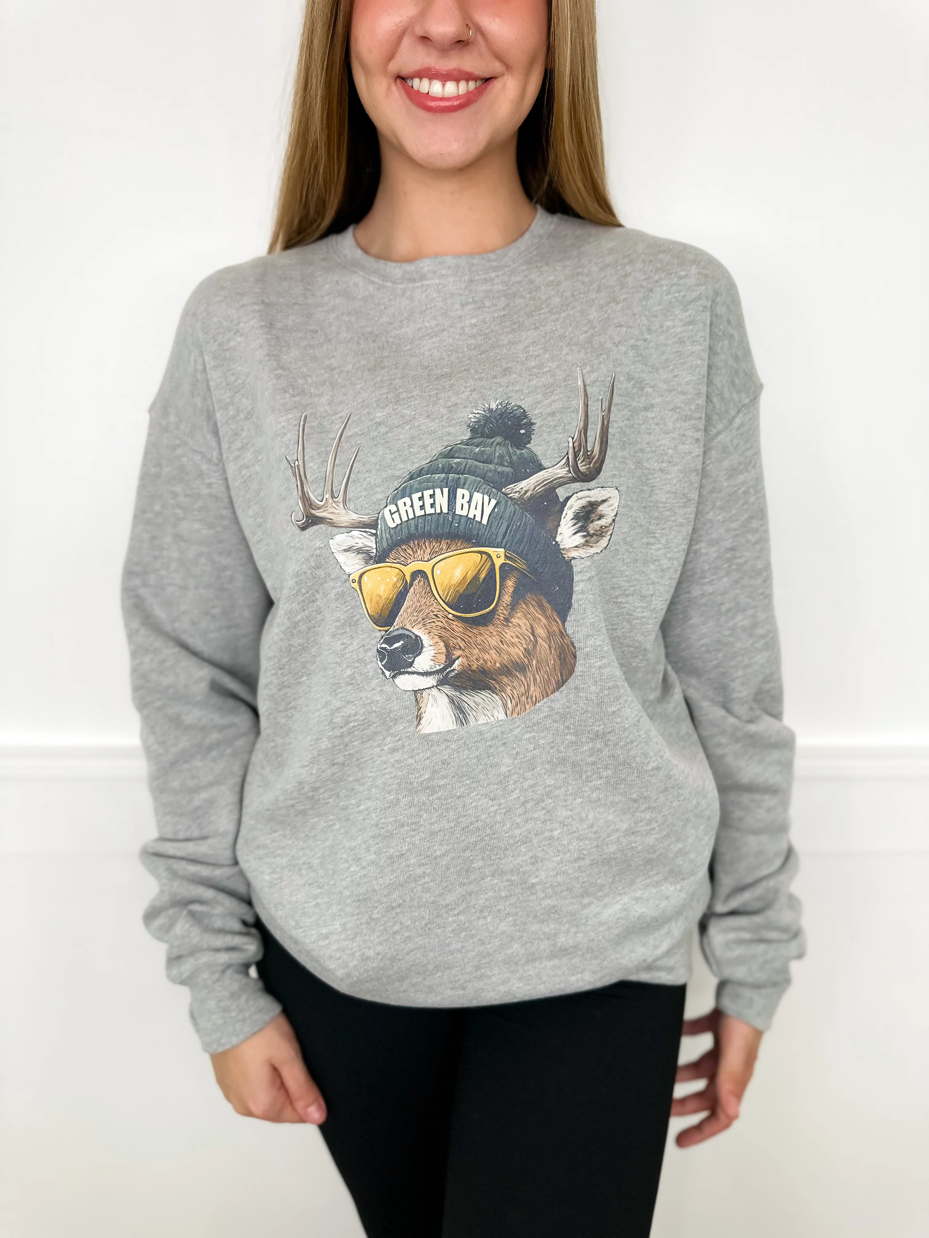 Game Day Gear Cotton Blend Long Sleeve Grey Avery Mae Graphic Crewneck Sweatshirt - Multiple Options (Bella+Canvas) - Image 8