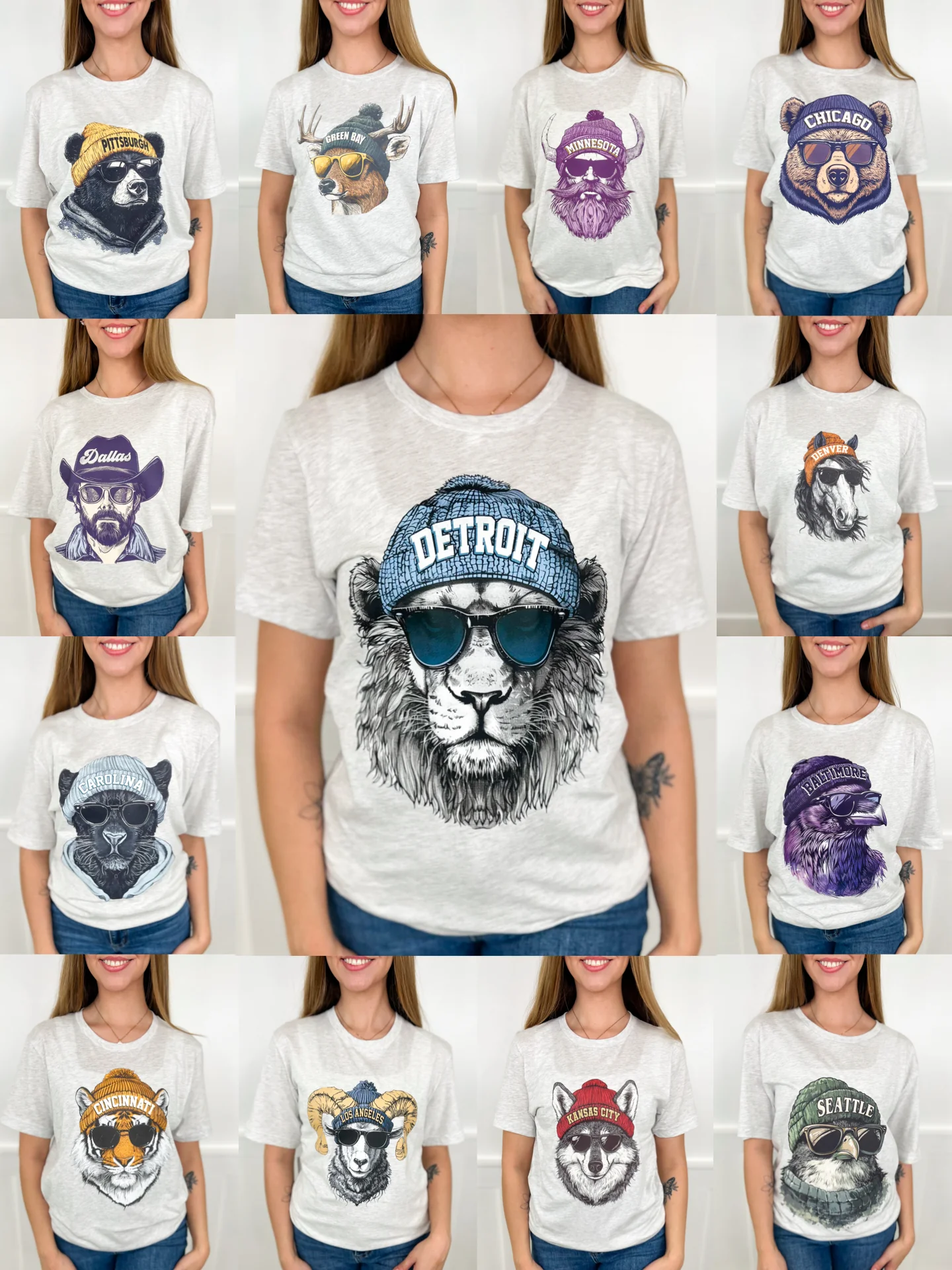 Game Day Gear Cotton Blend Short Sleeve Grey Avery Mae Graphic Tee Shirt - Multiple Options (Bella+Canvas) - Image 3