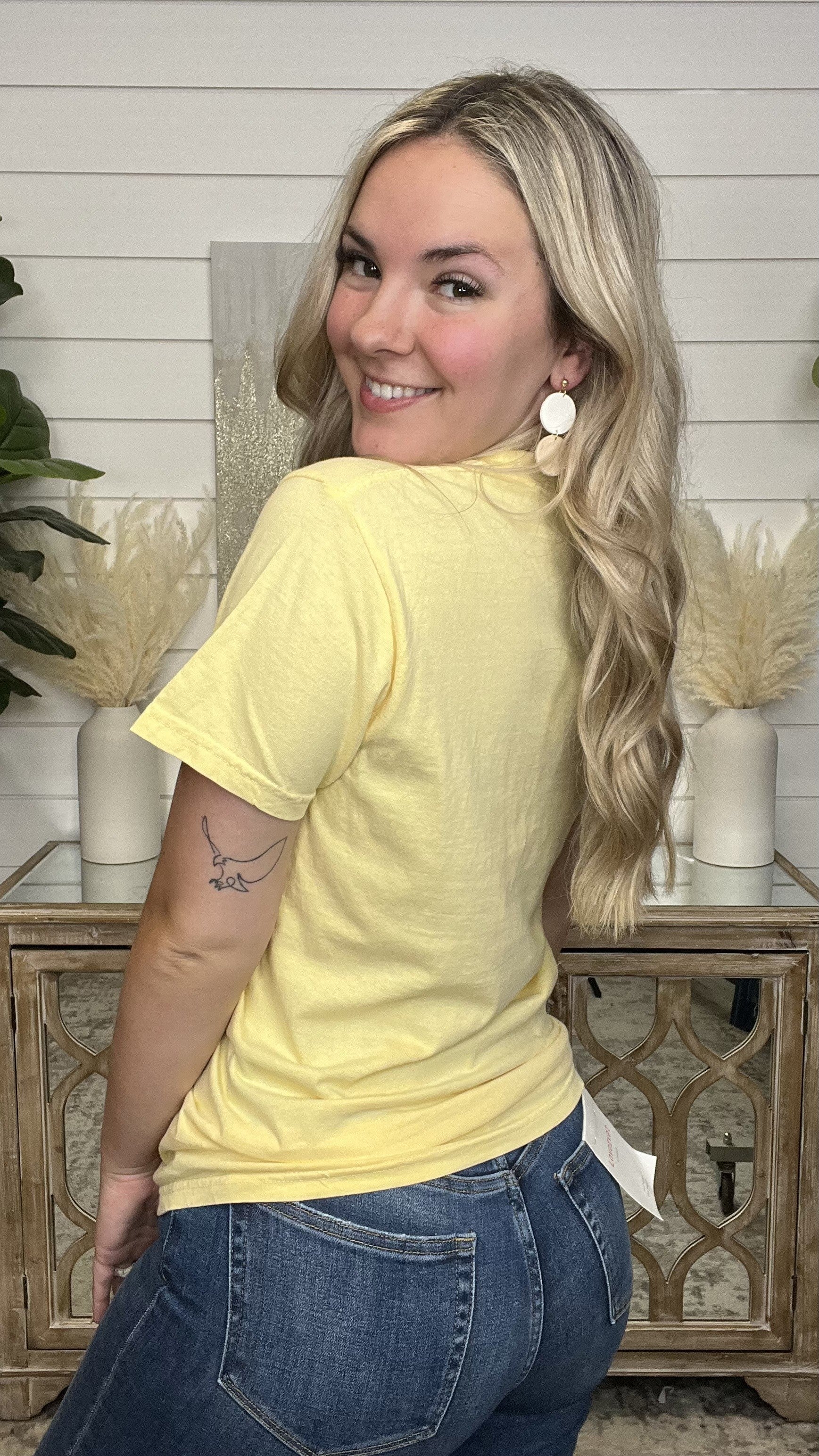 Pocket Full of Sunshine Cotton Short Sleeve Yellow Avery Mae Graphic Tee Shirt - Image 3