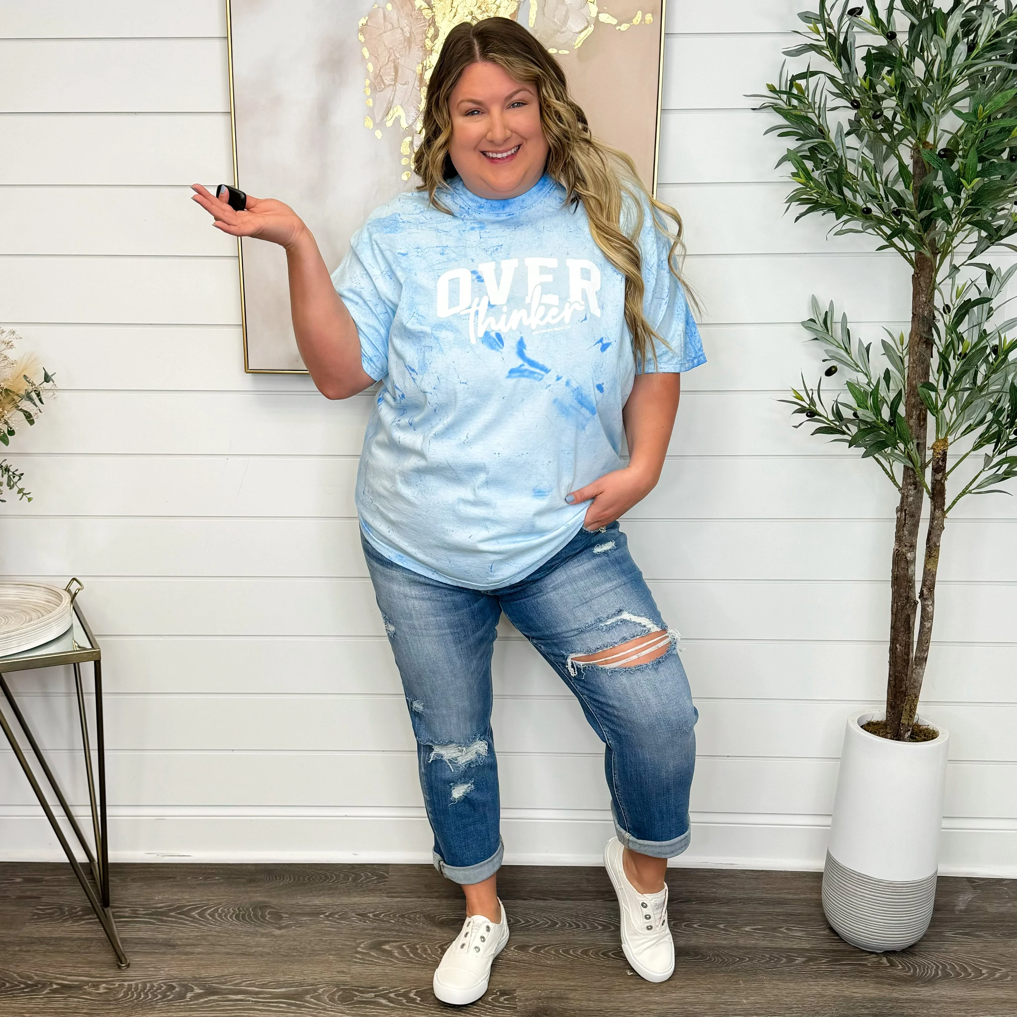 Risen Kaia High-Rise Capris - Medium Wash (Distressed) - Image 10