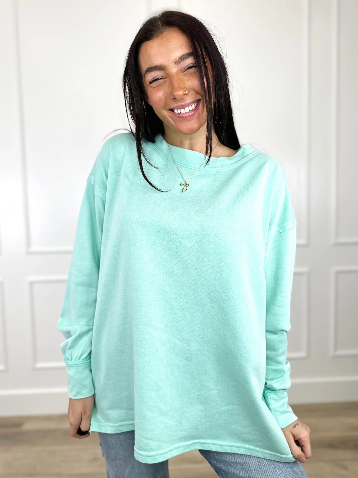 Time is of the Essence Cotton Blend Long Sleeve Avery Mae Top - Multiple Colors - Image 3