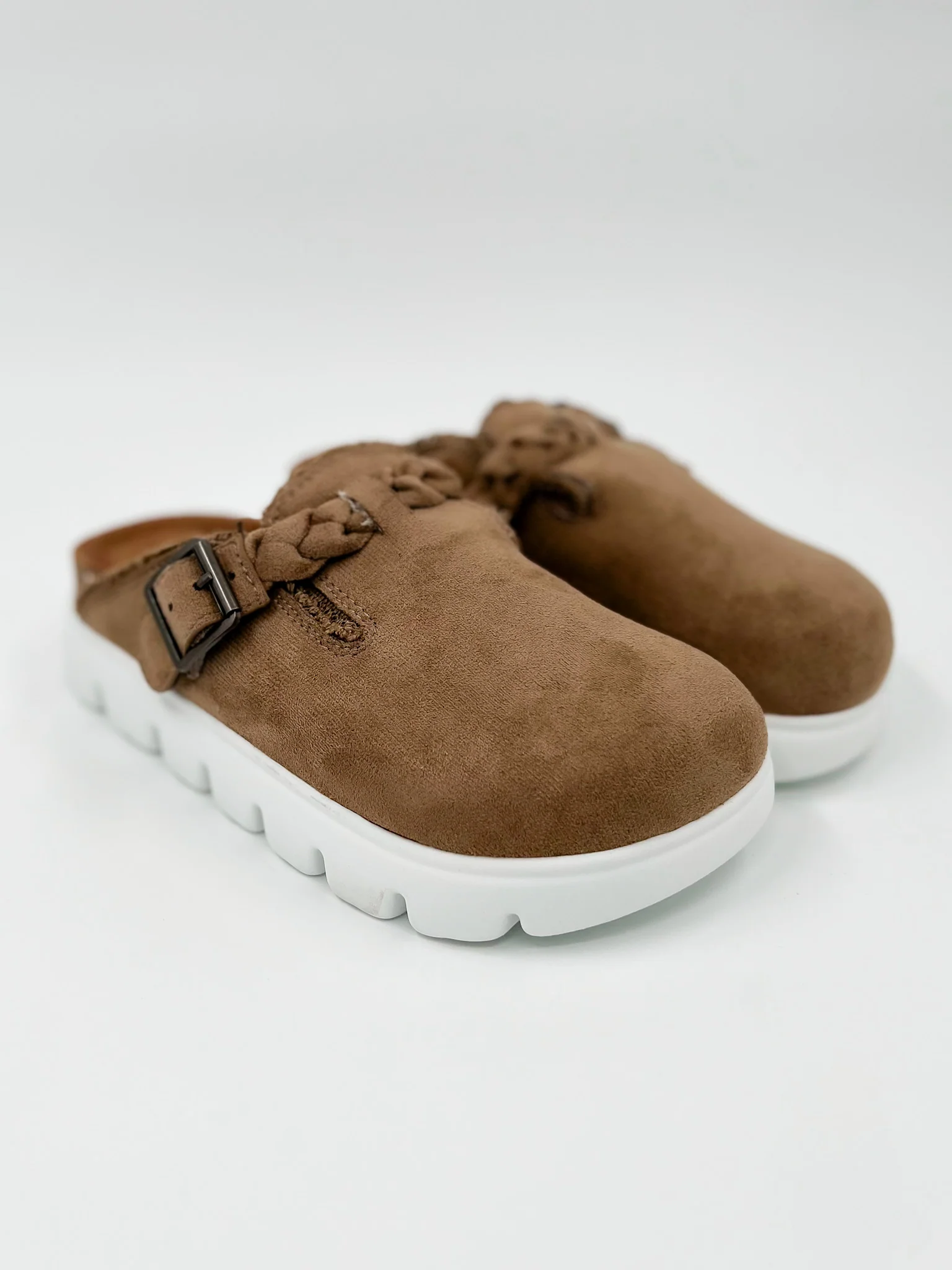 Very G Braided Buckle Faux Suede Clogs - 4 colors! - Image 3