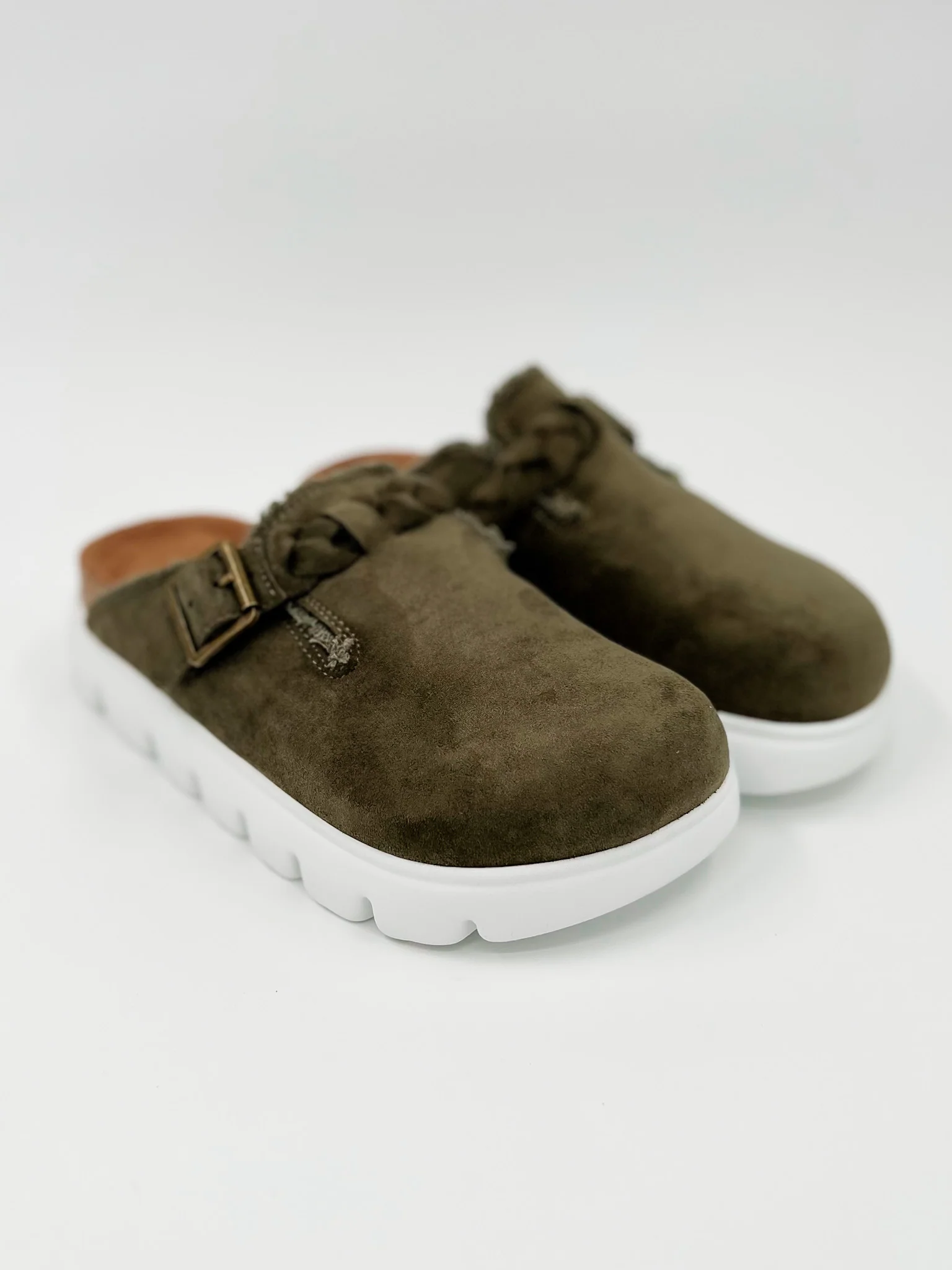 Very G Braided Buckle Faux Suede Clogs - 4 colors! - Image 4