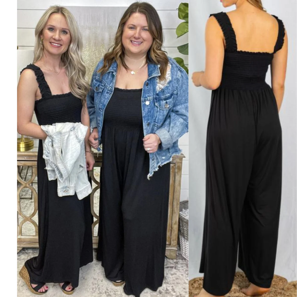 White Birch Warming Up Rayon Blend Black Jumpsuit - Image 3