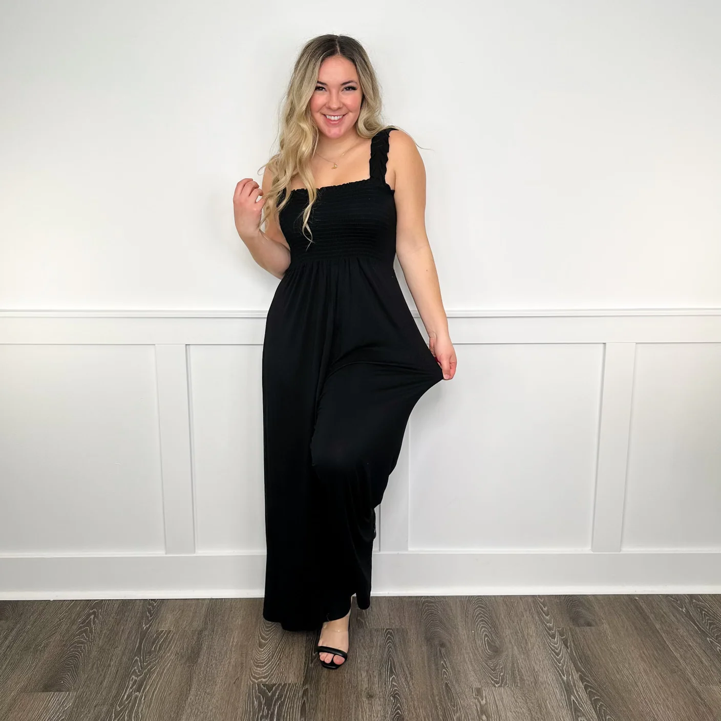 White Birch Warming Up Rayon Blend Black Jumpsuit - Image 8