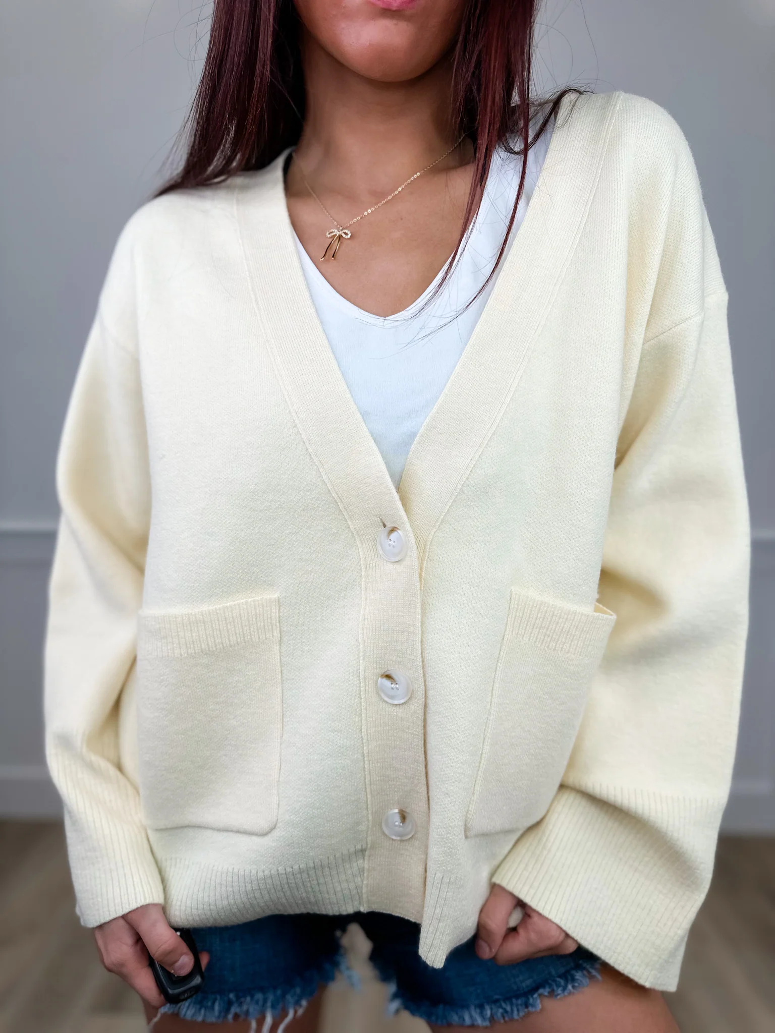 What to Do Knit Long Sleeve Avery Mae Button Up Cardigan - 2 colors! - Image 4