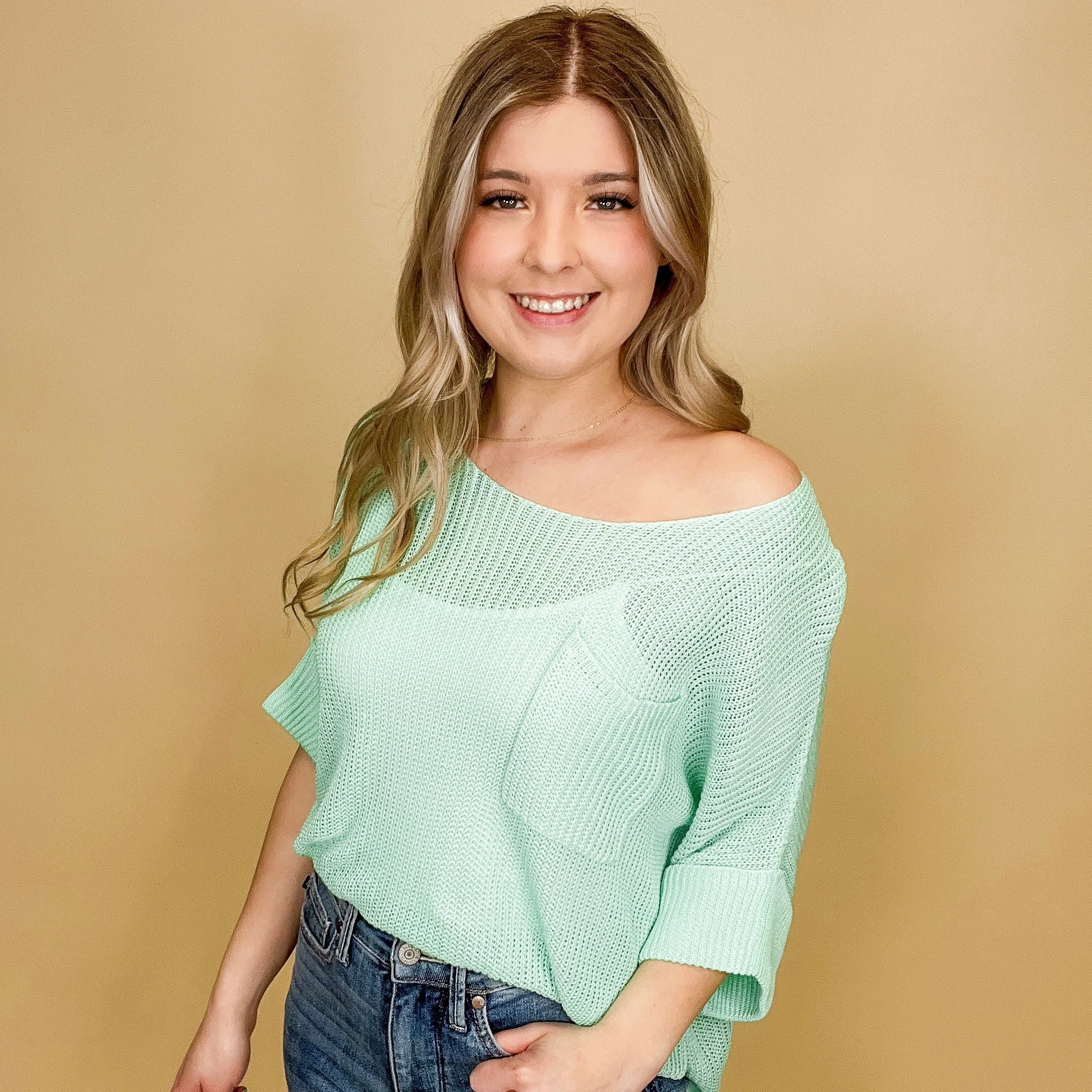 White Birch Help Yourself Knit Short Sleeve Sweater Top - 2 colors! - Image 3